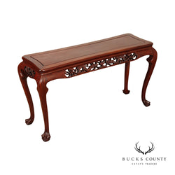 Asian Carved Vintage Mahogany Console Table