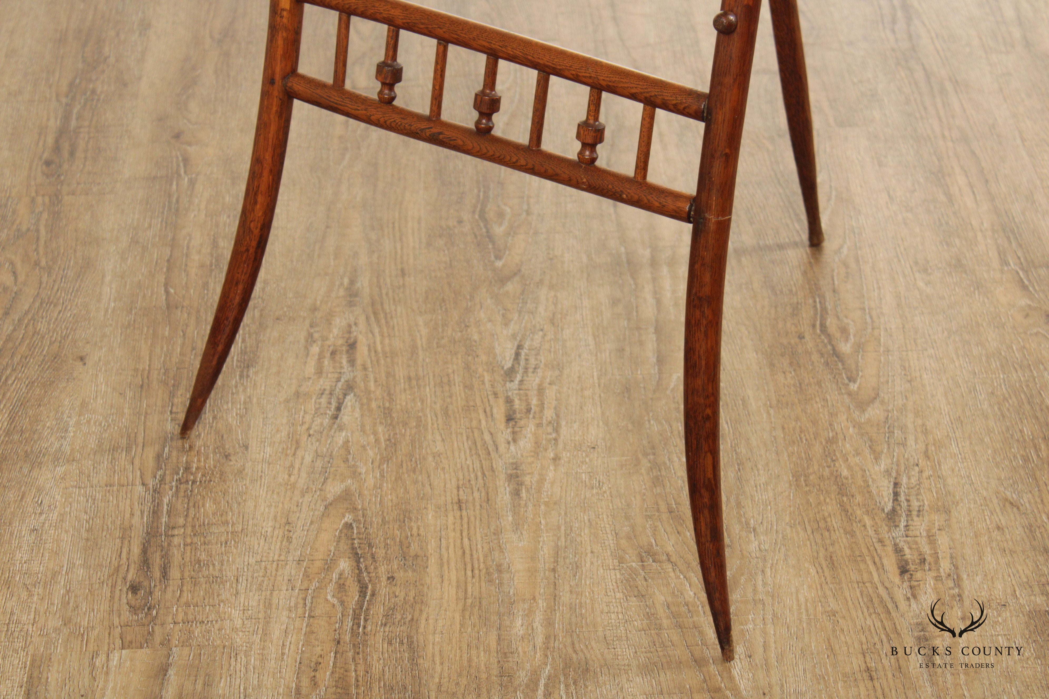 Antique Victorian Stick and Ball Oak Easel