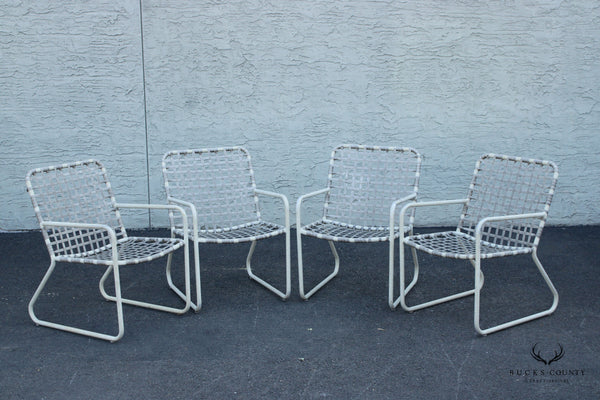 Brown Jordan Mid Century Modern Set of Four Outdoor Dining Chairs