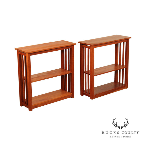 Thos. Moser Cabinet Makers Mission Style Pair of Cherry Bookcases