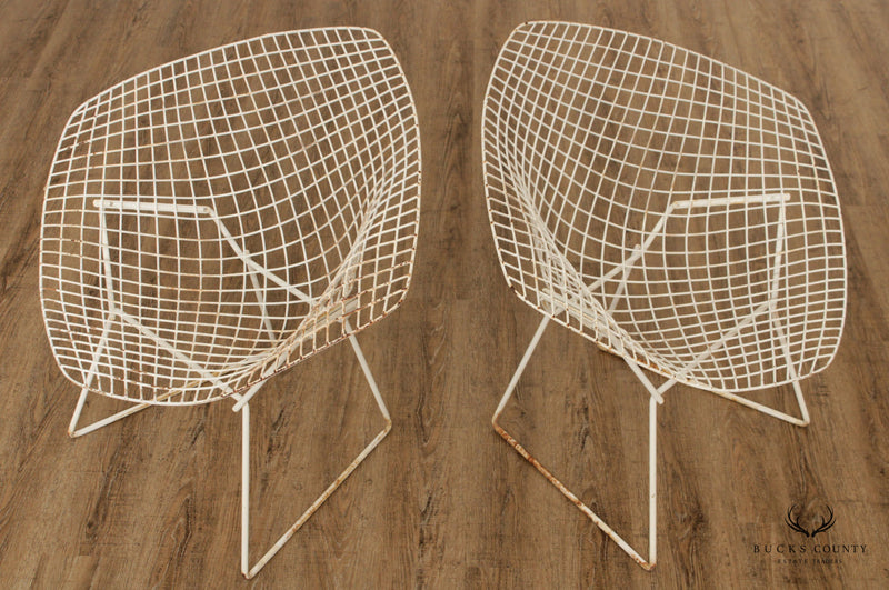 Knoll Mid Century Modern Pair Bertoia Diamond Chairs
