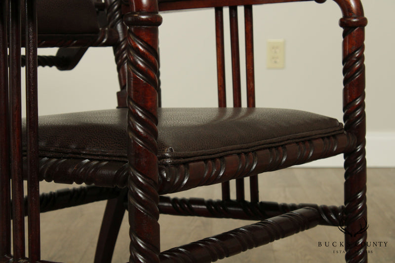 Hunzinger Antique Victorian Gothic Period Reclining Morris Chair