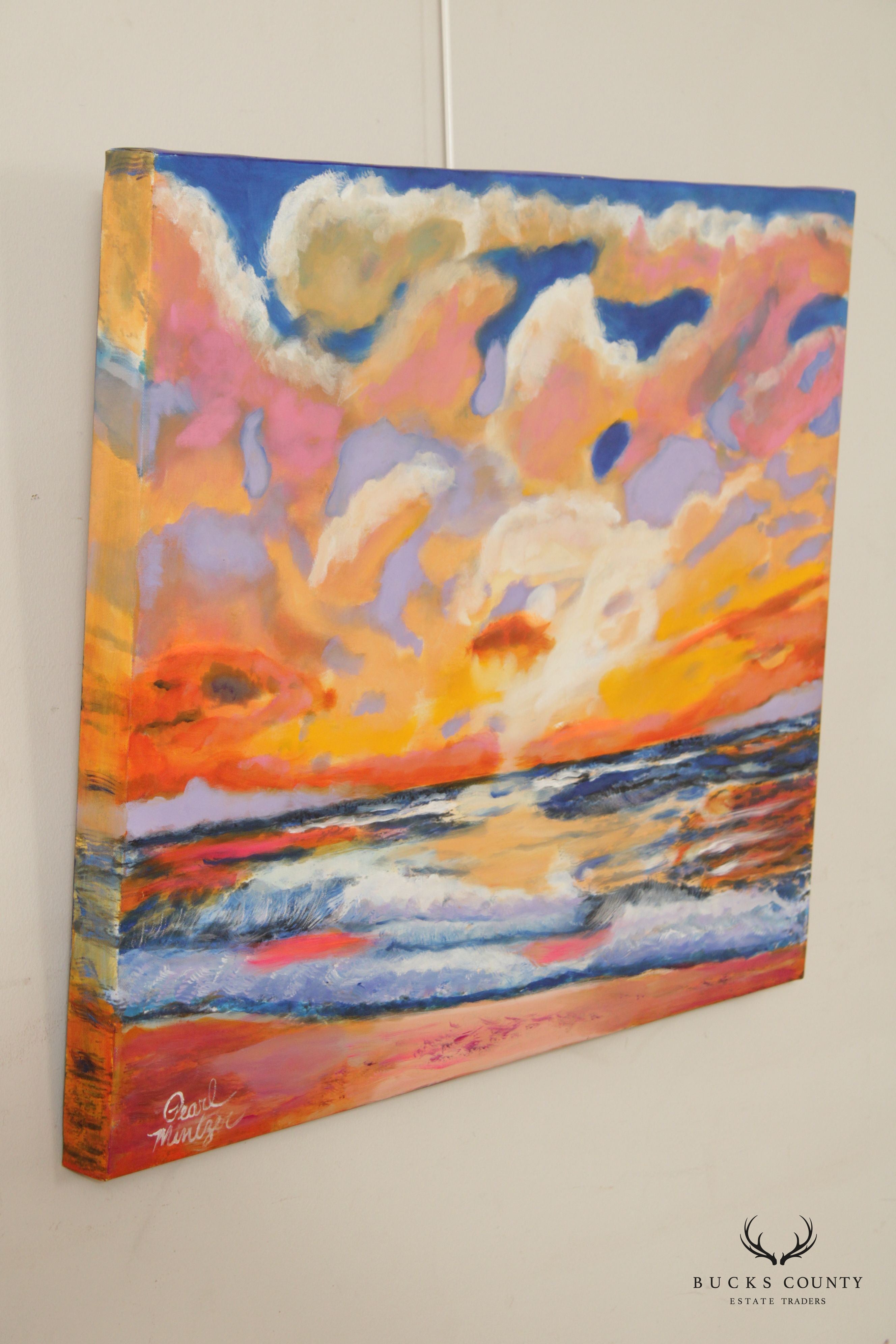 Pearl Mintzer 'Sunset Beach' Original Painting