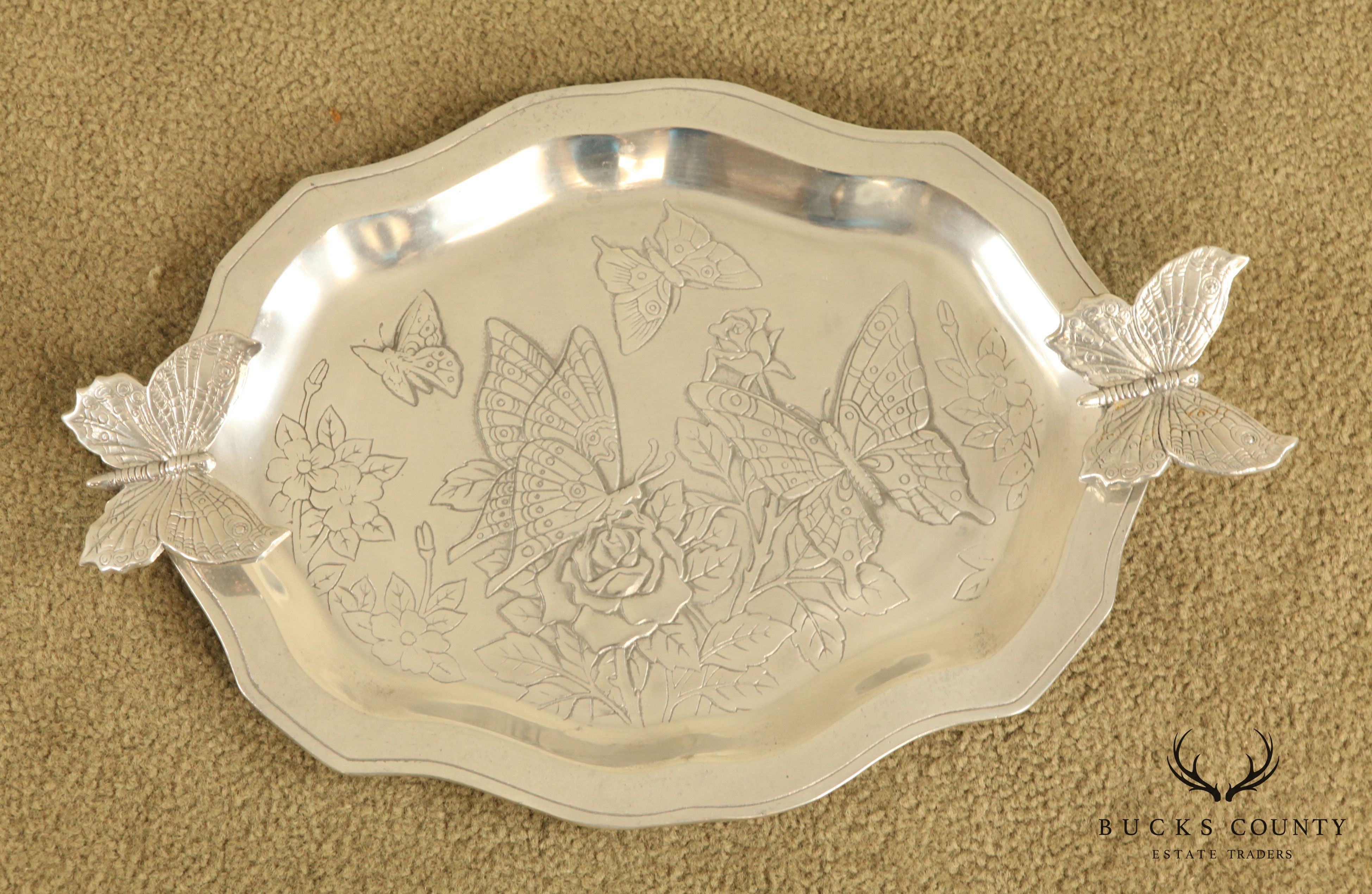 Arthur Court Aluminum Butterfly Serving Tray