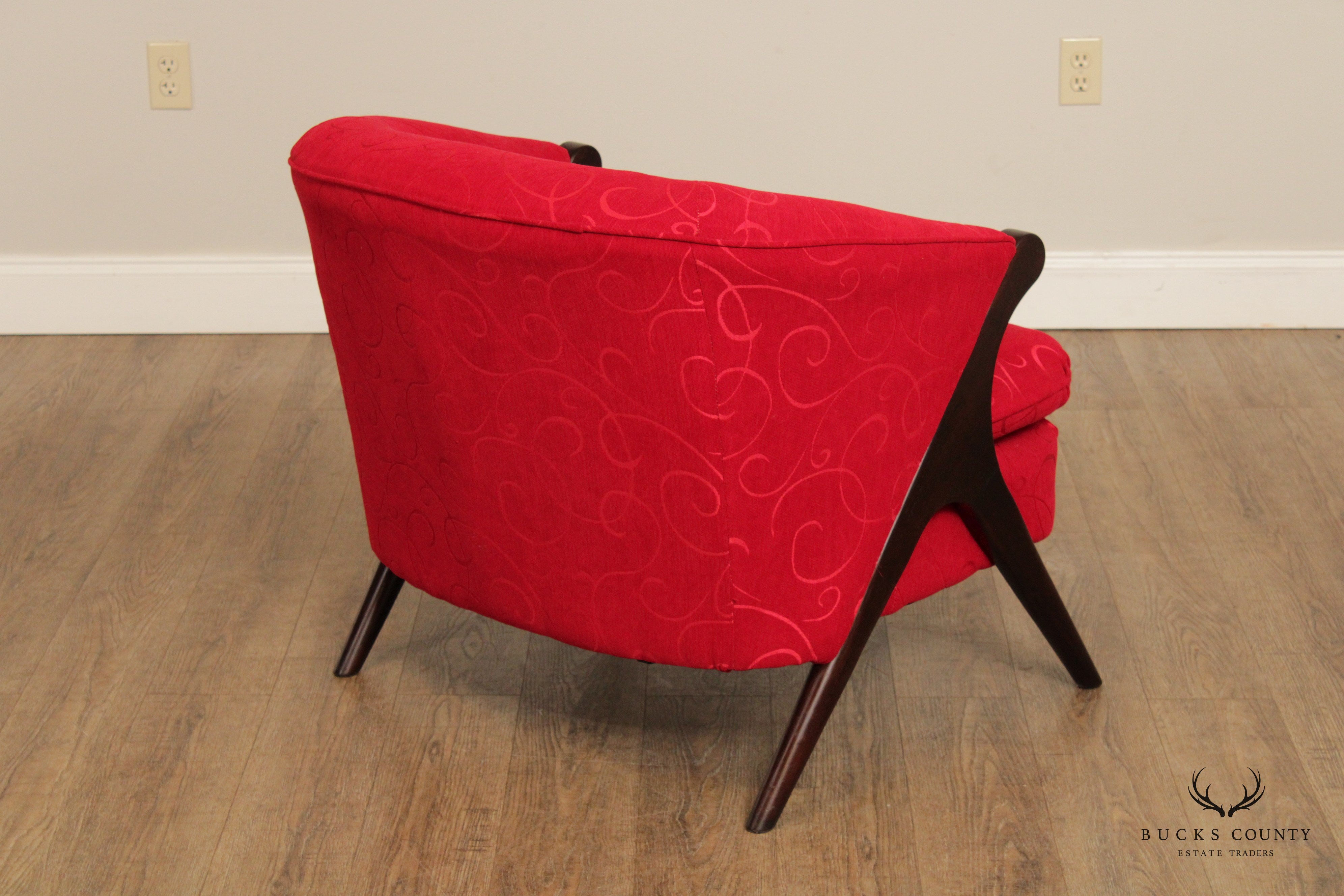 Modern Style Custom Upholstered Red Club Chair