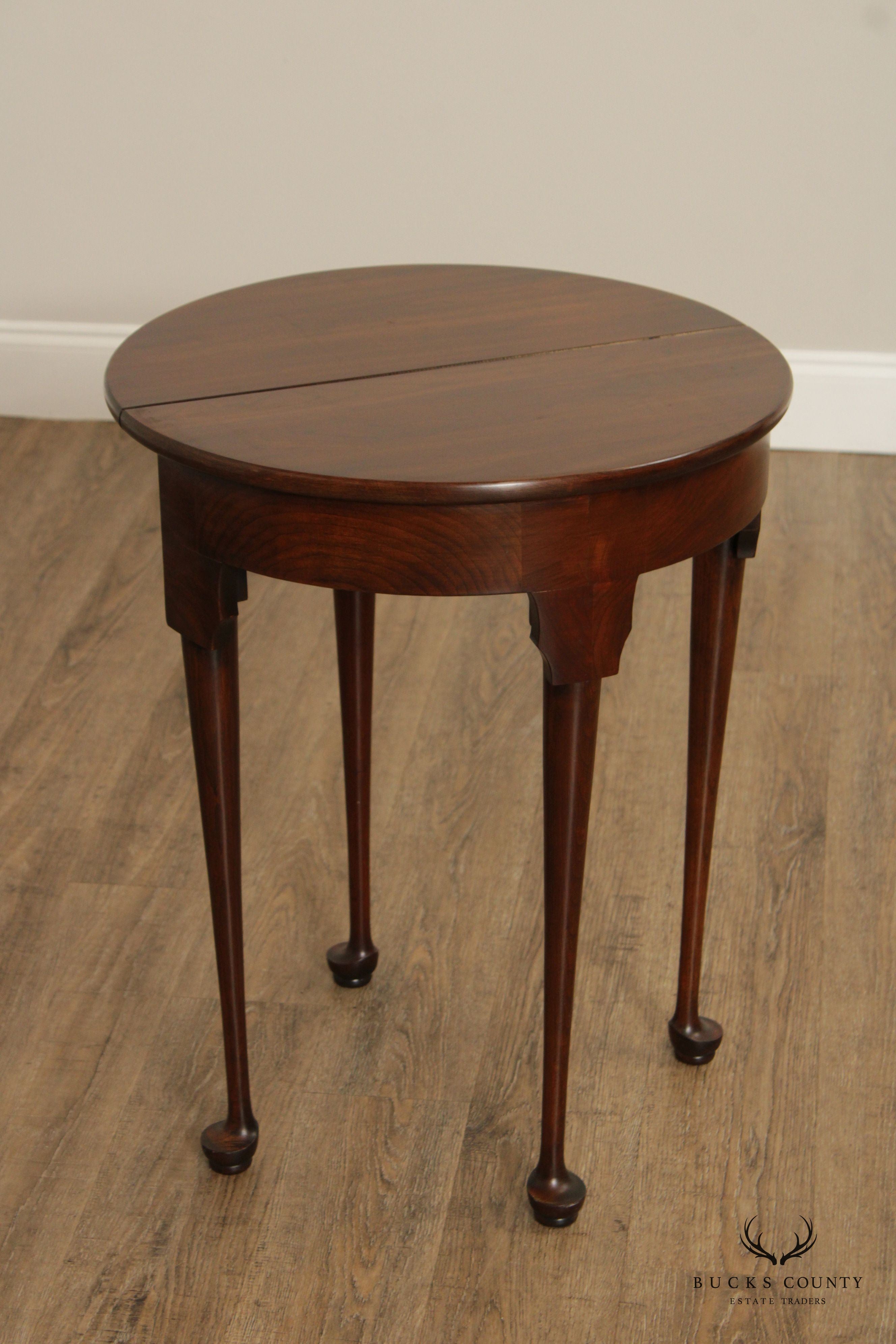 Queen Anne Style Cherry Demilune Gate Leg Occasional Table