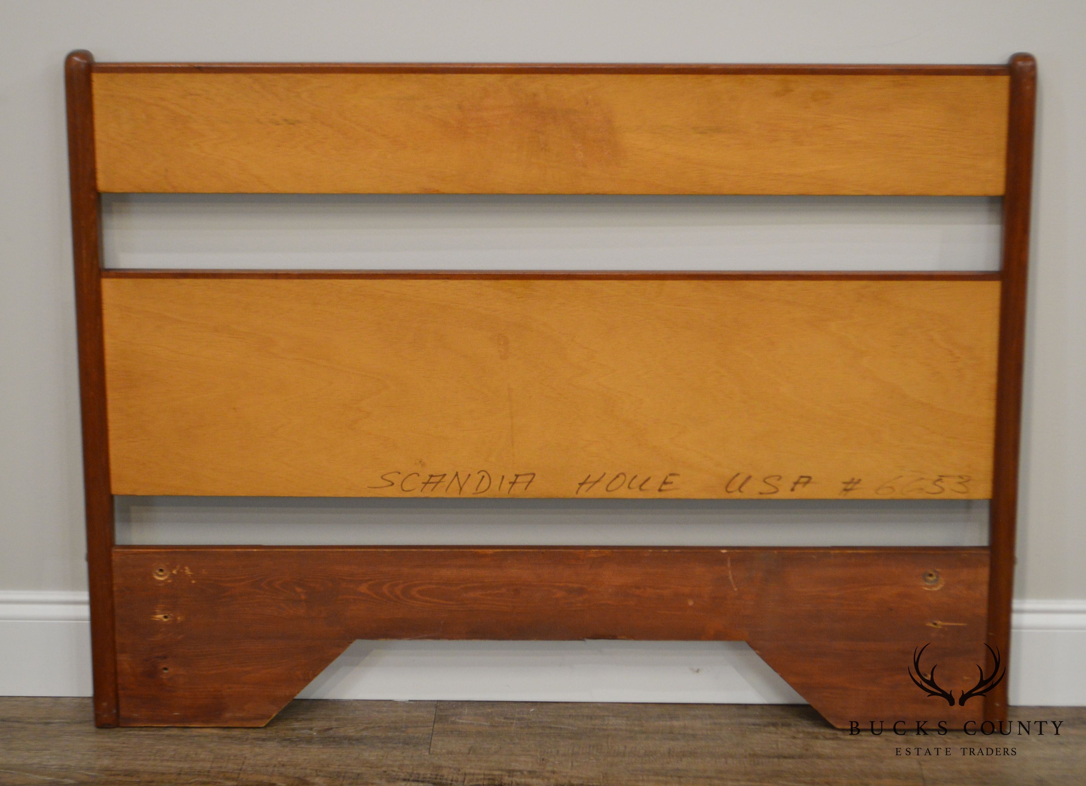 Danish Modern Vintage Twin Size Teak Headboard