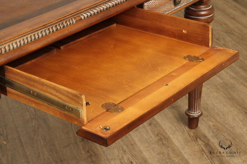 British Colonial Style Leather Top Writing Desk