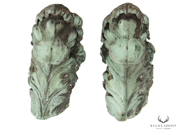 19th Century Neoclassical Style Pair of Copper Corbels