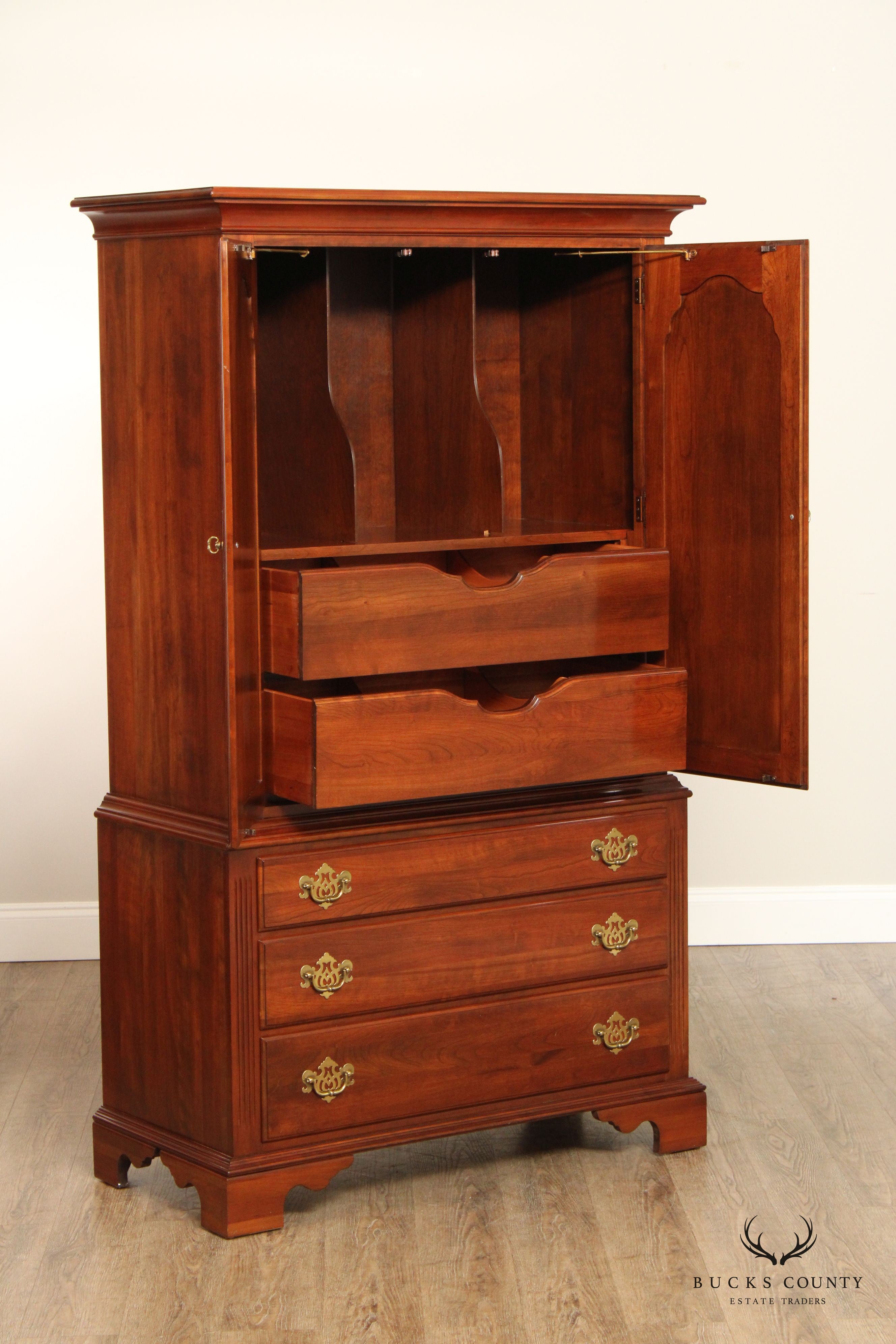 Knob Creek Chippendale Style Cherry Armoire