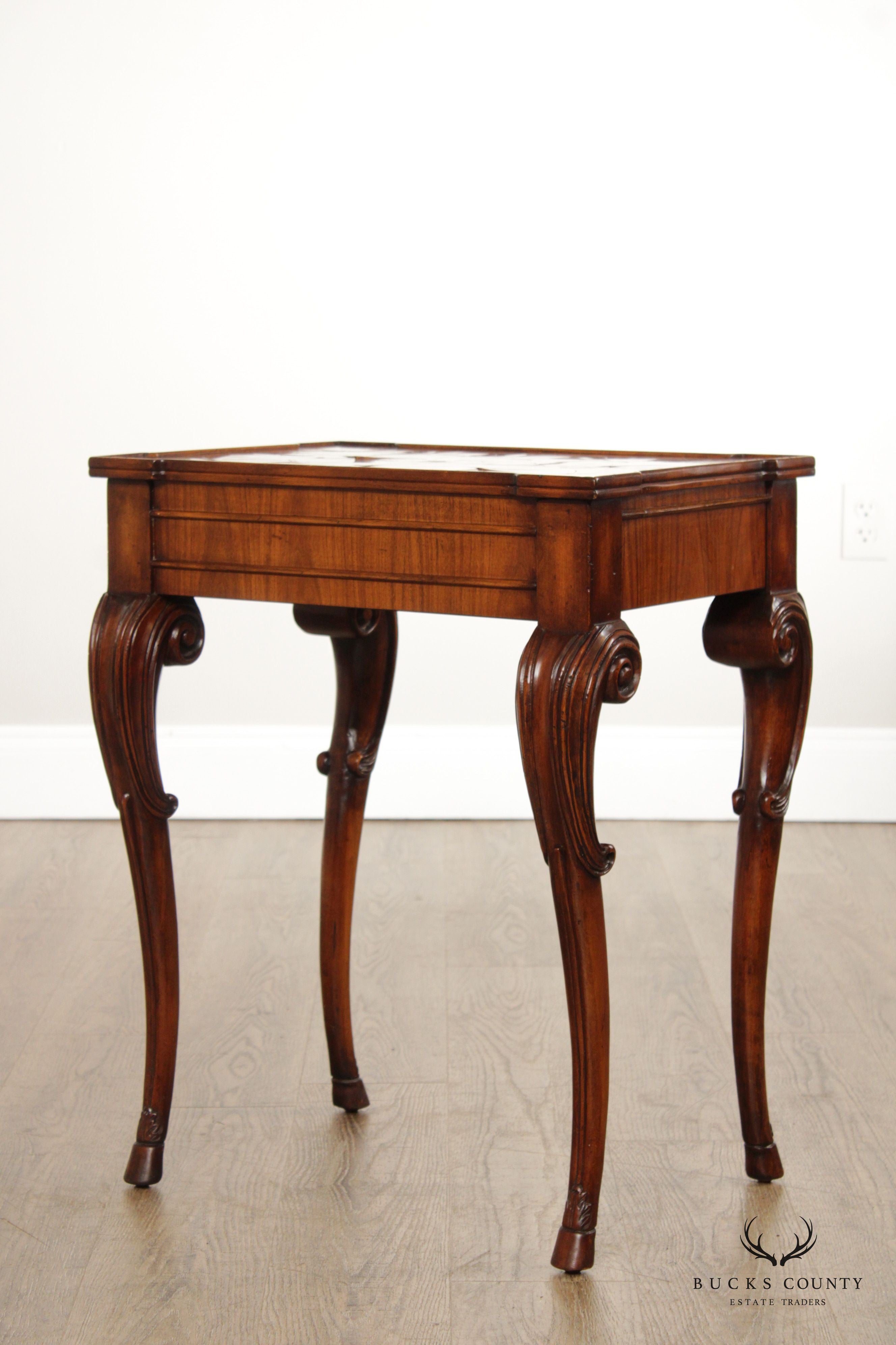 Italian Style Quality Carved Walnut Side Table