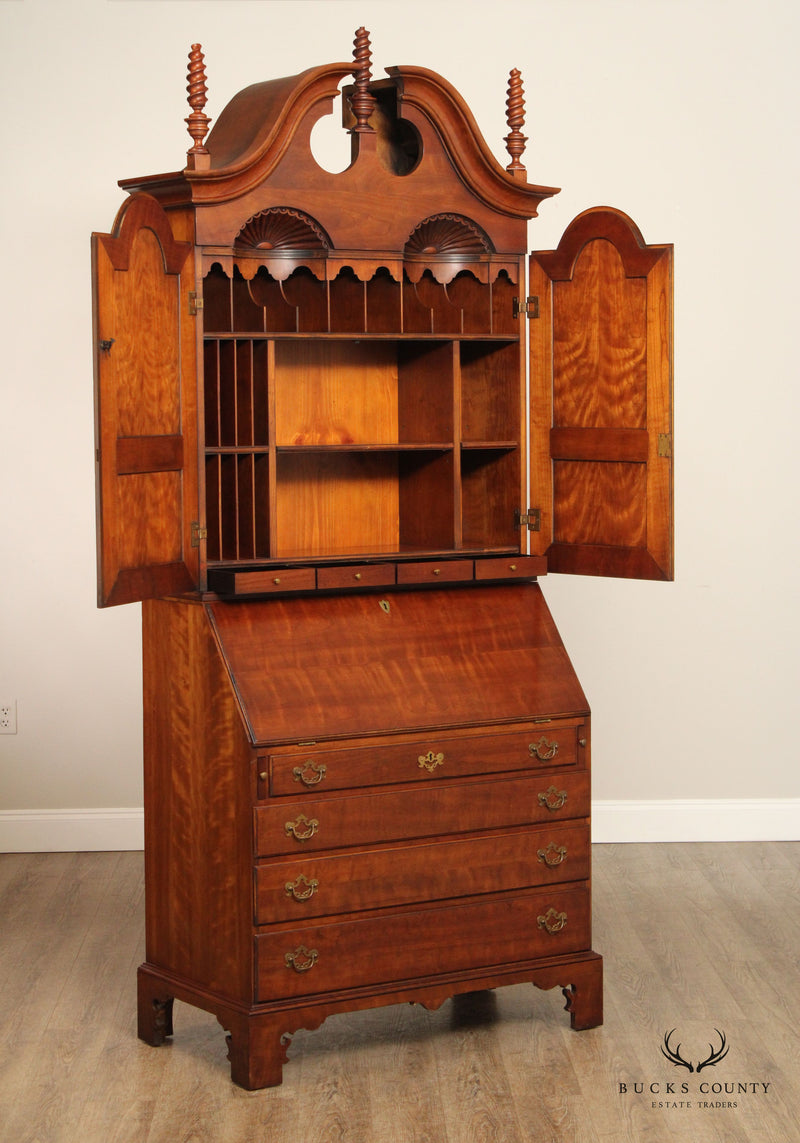 Wright Table Co. Chippendale Style Cherry Secretary Desk