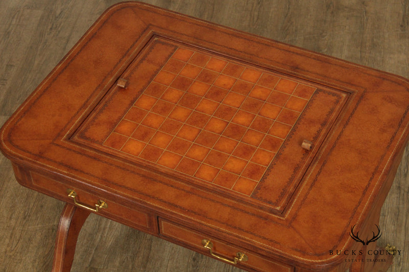 Game Backgammon, Orange Couture Leather