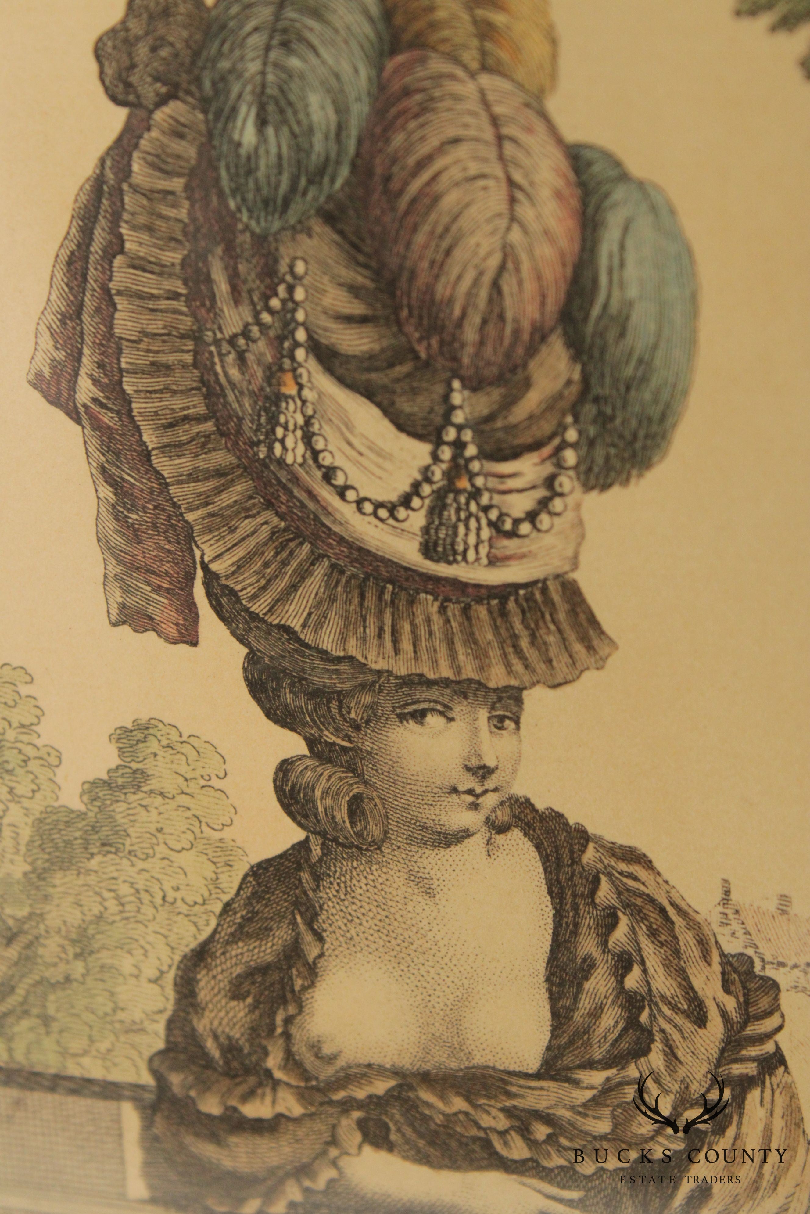 Antique 18th C. French Engraving, Gallerie des Modes et Costumes Français