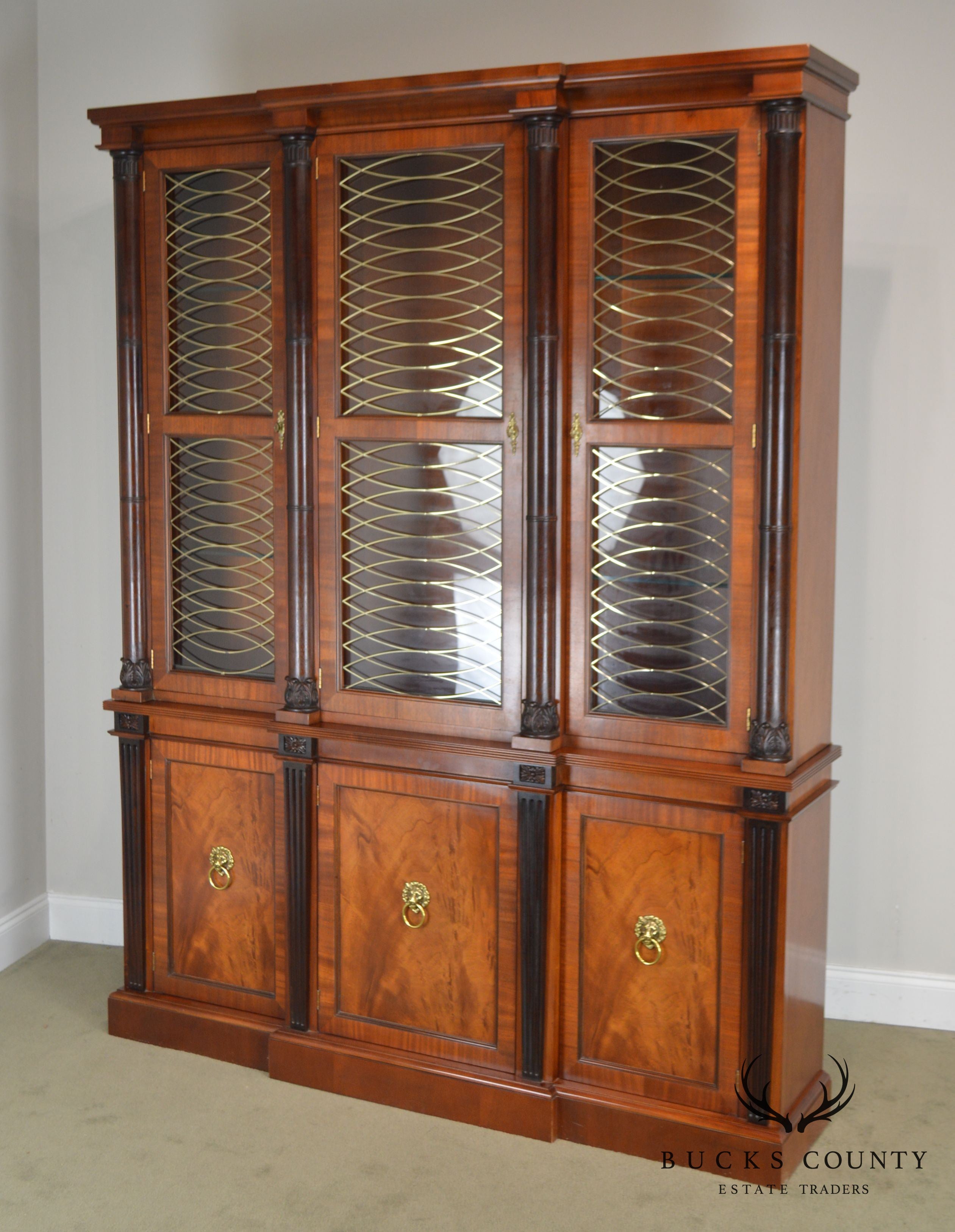 Baker Mahogany Regency Style Breakfront