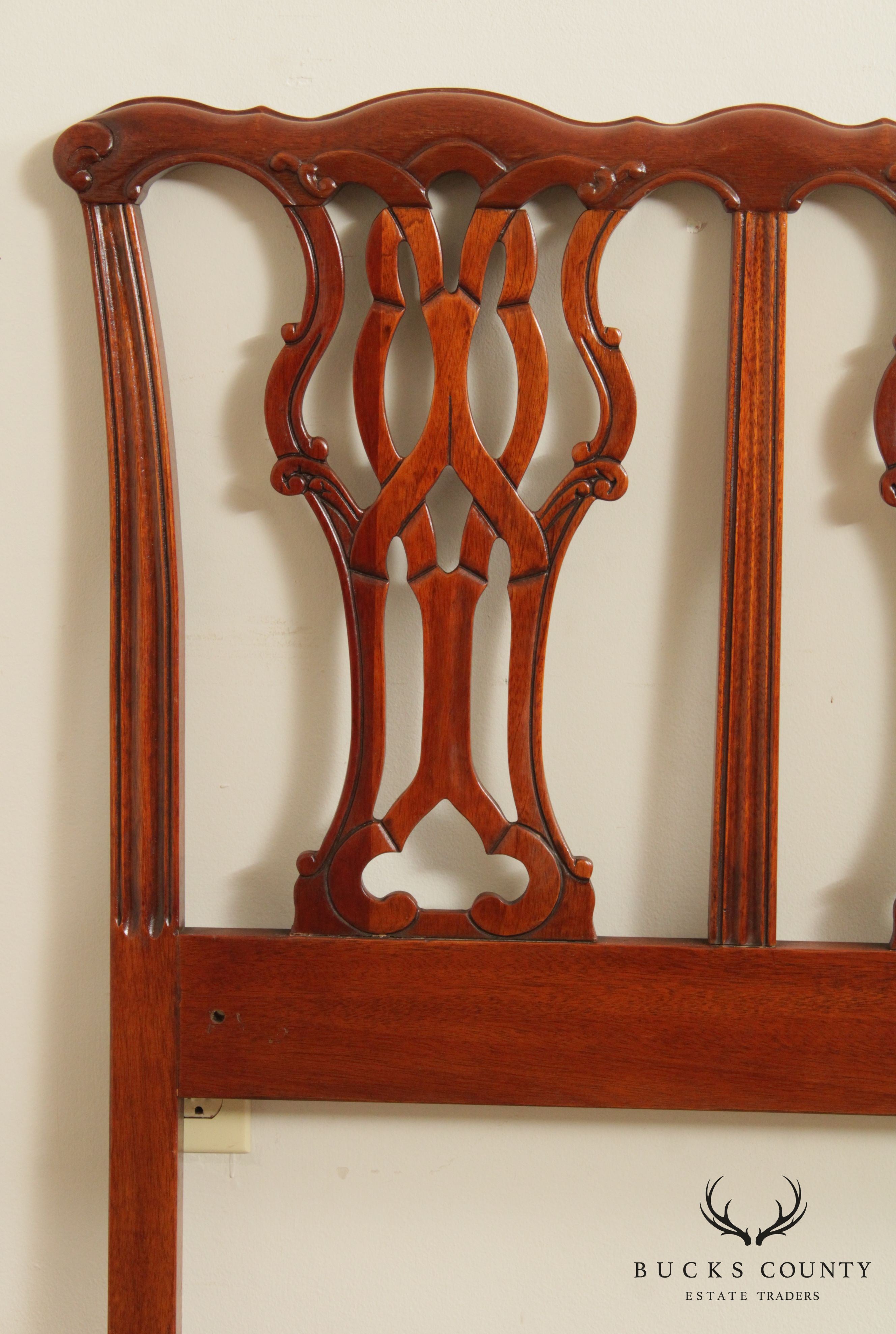 Chippendale Style Carved Mahogany Headboard