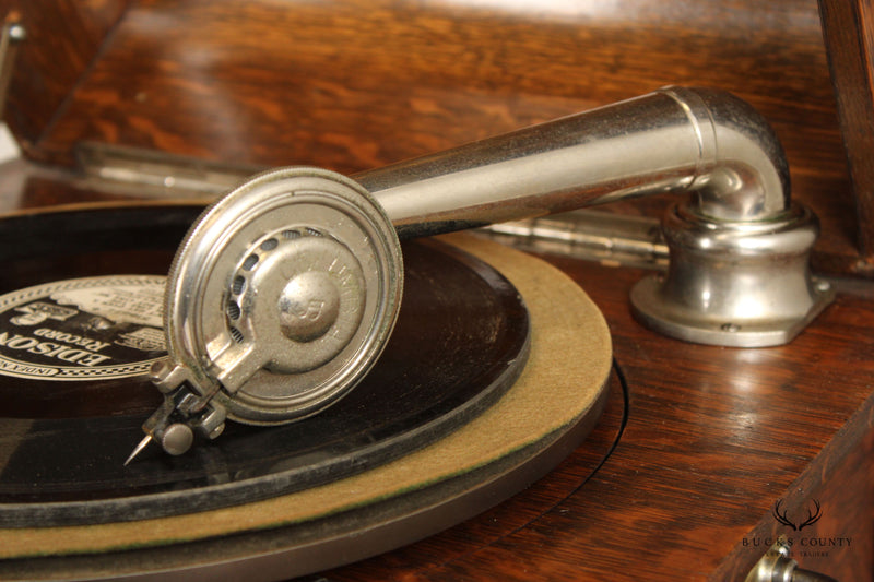 Columbia Grafonola Antique Oak Case Floor Phonograph Record Player