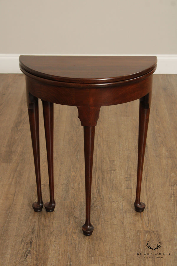 Queen Anne Style Cherry Demilune Gate Leg Occasional Table