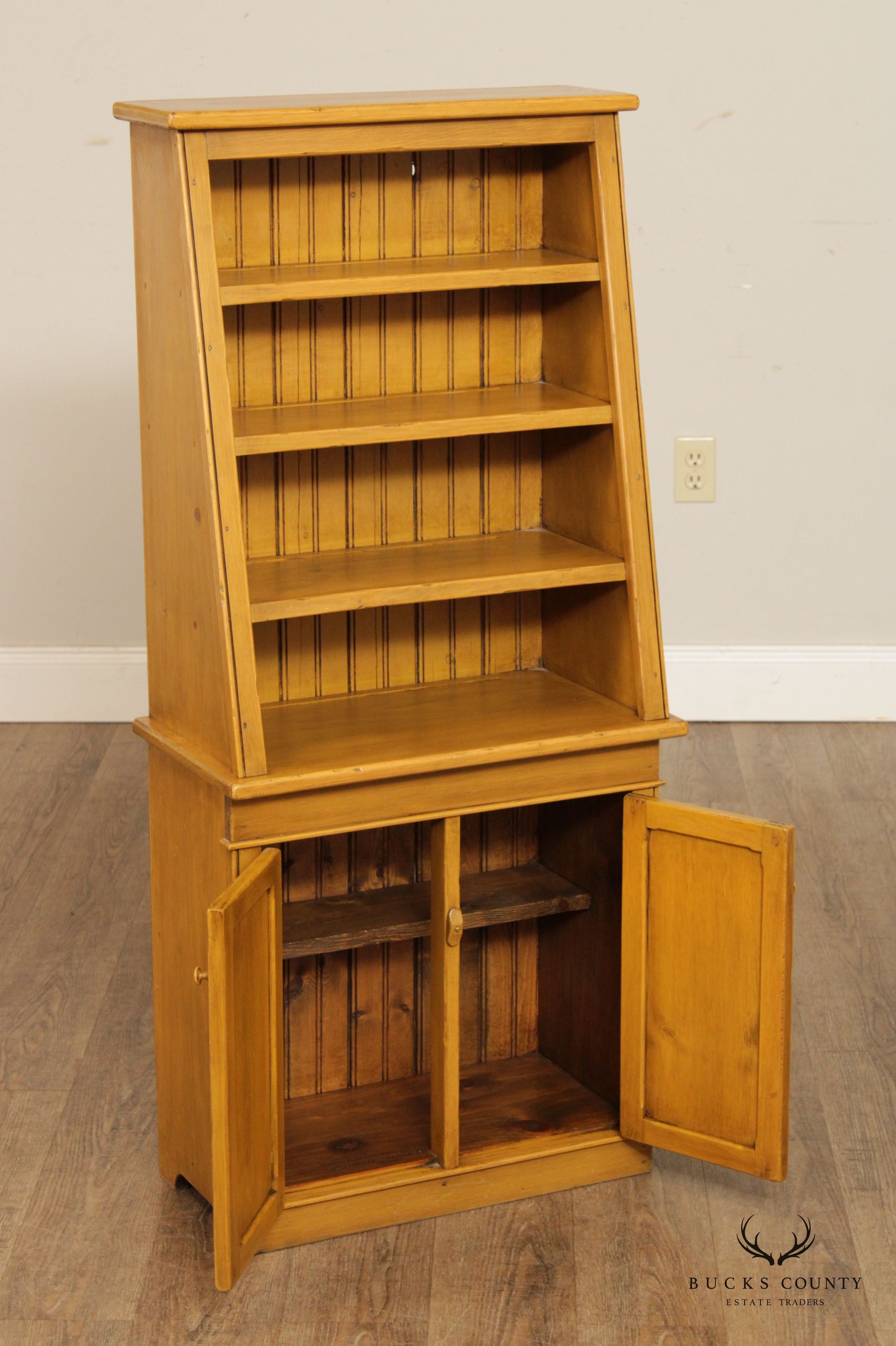 Jack B. Robinson Country Reproduction Yellow Bookcase Cupboard