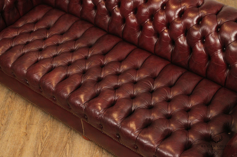 Quality Tufted Leather Chesterfield Style Sofa