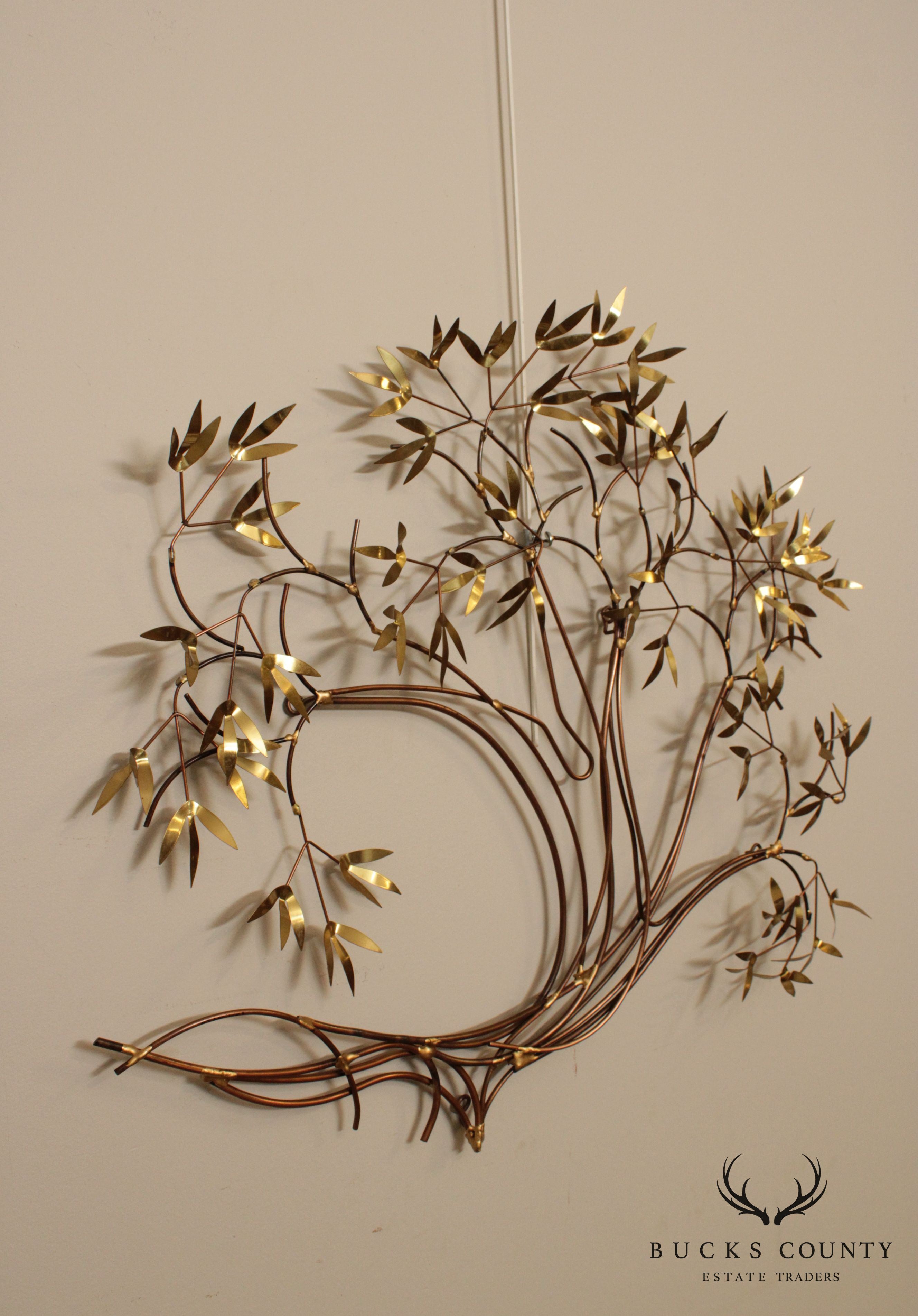 Mid Century Modern Willow Branch Metal Wall Sculpture