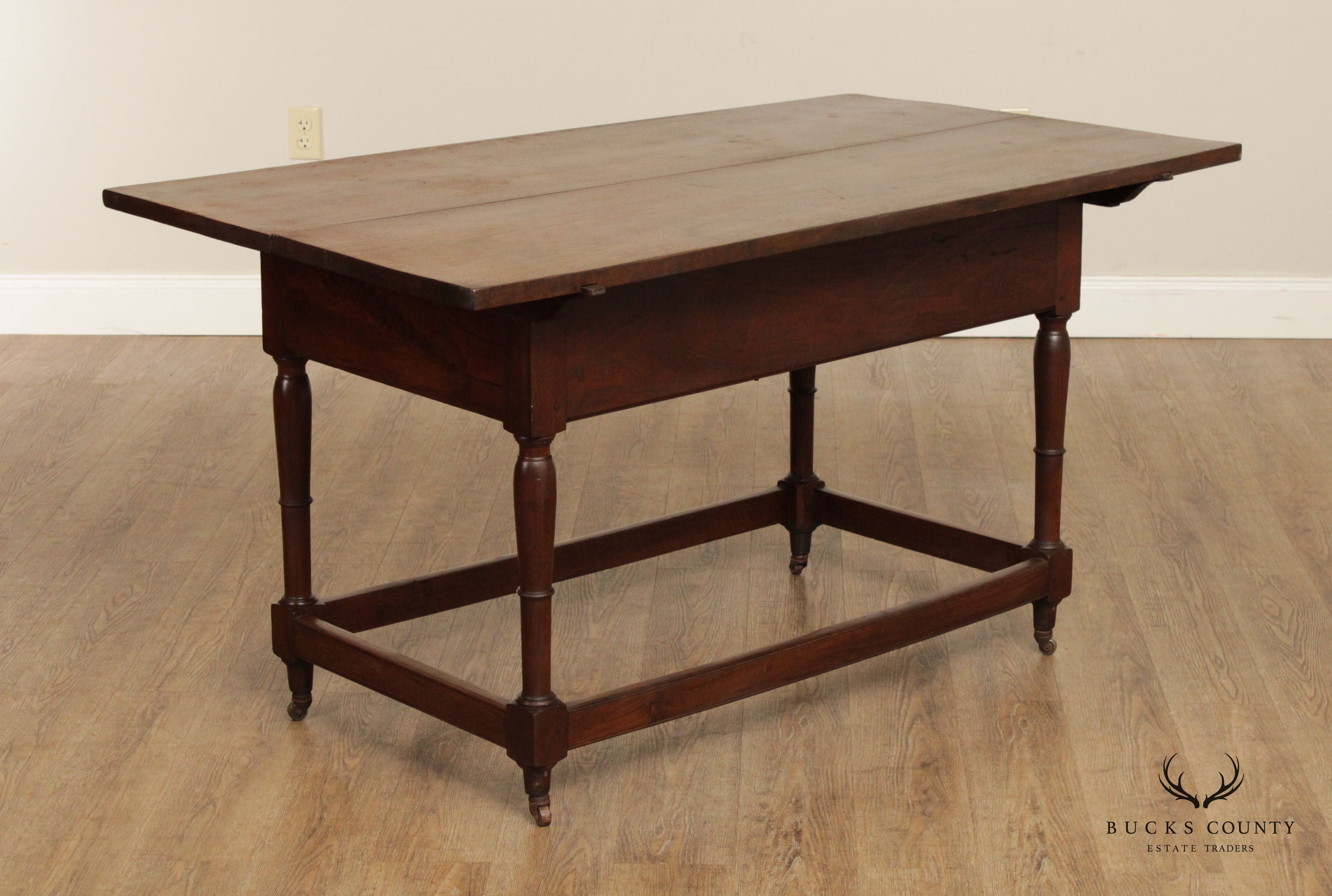 18th Century Antique Walnut Two-Drawer Tavern Table