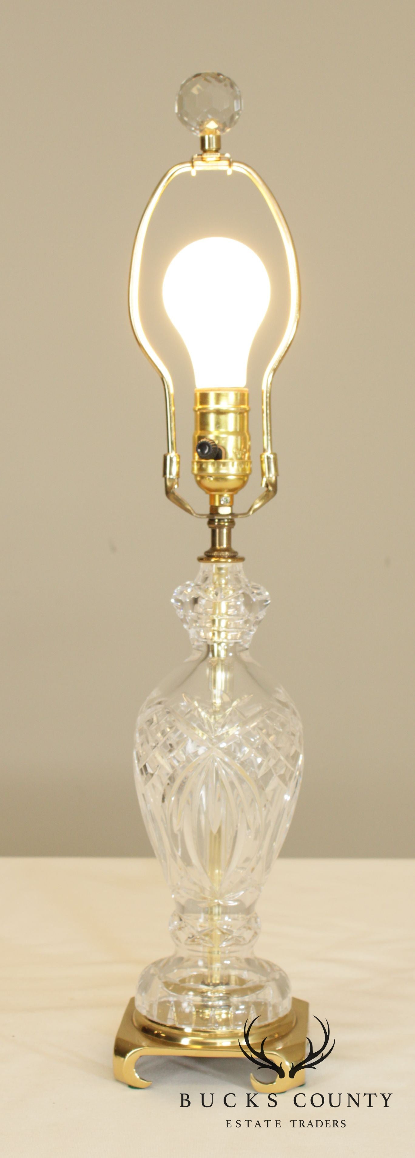 Crystal Baluster Shape Lamp With Brass Base