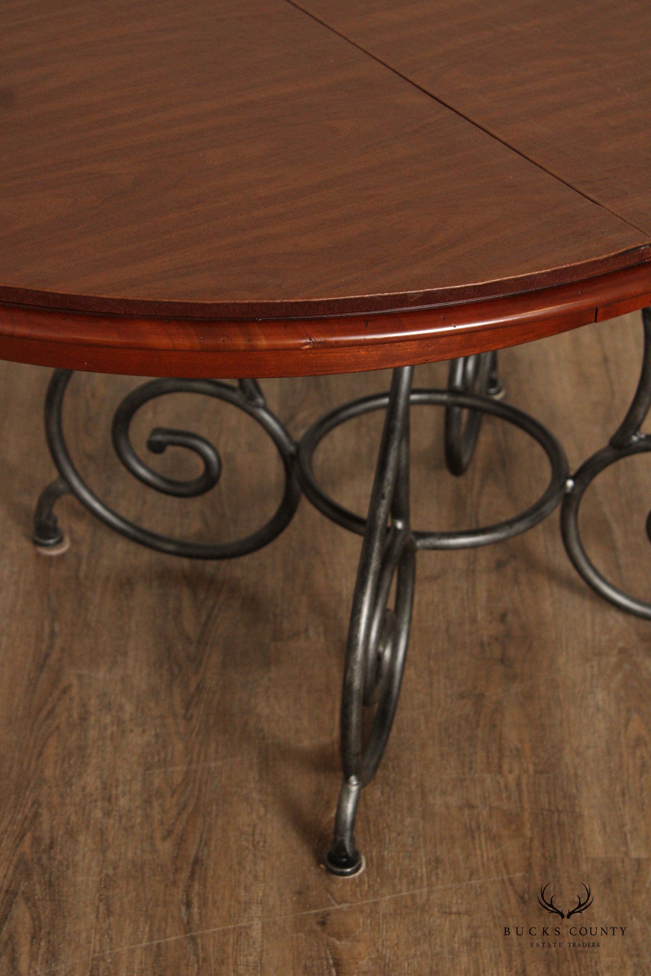 Ethan Allen 'Maison' Expandable Round Top Cherry Dining Table