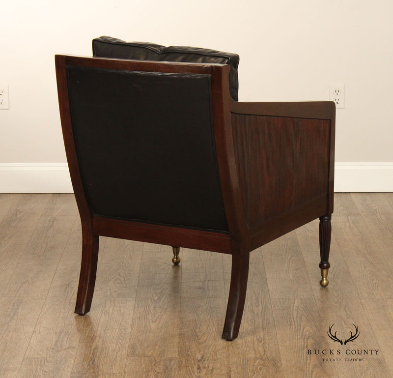 Dessin Fournir 'Nelson' Leather Bergere Lounge Chair