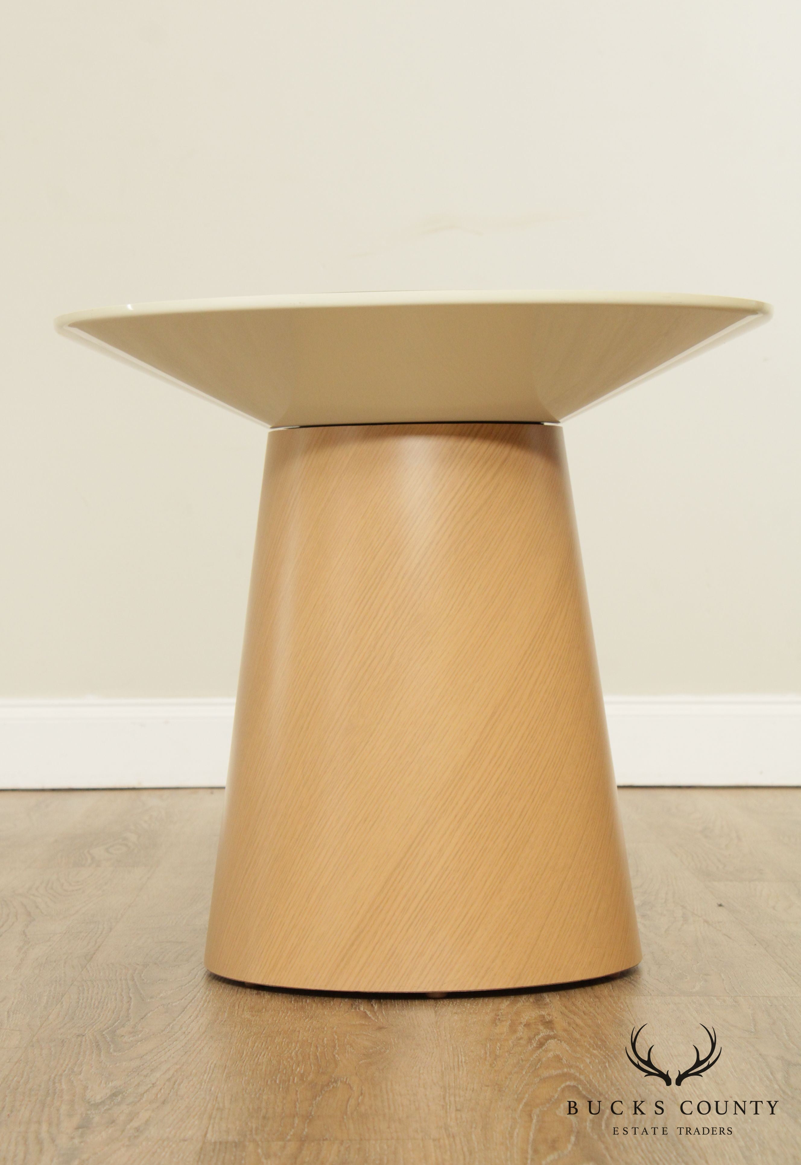 Steelcase Modern Campfire Paper Round Glass Top Side Table