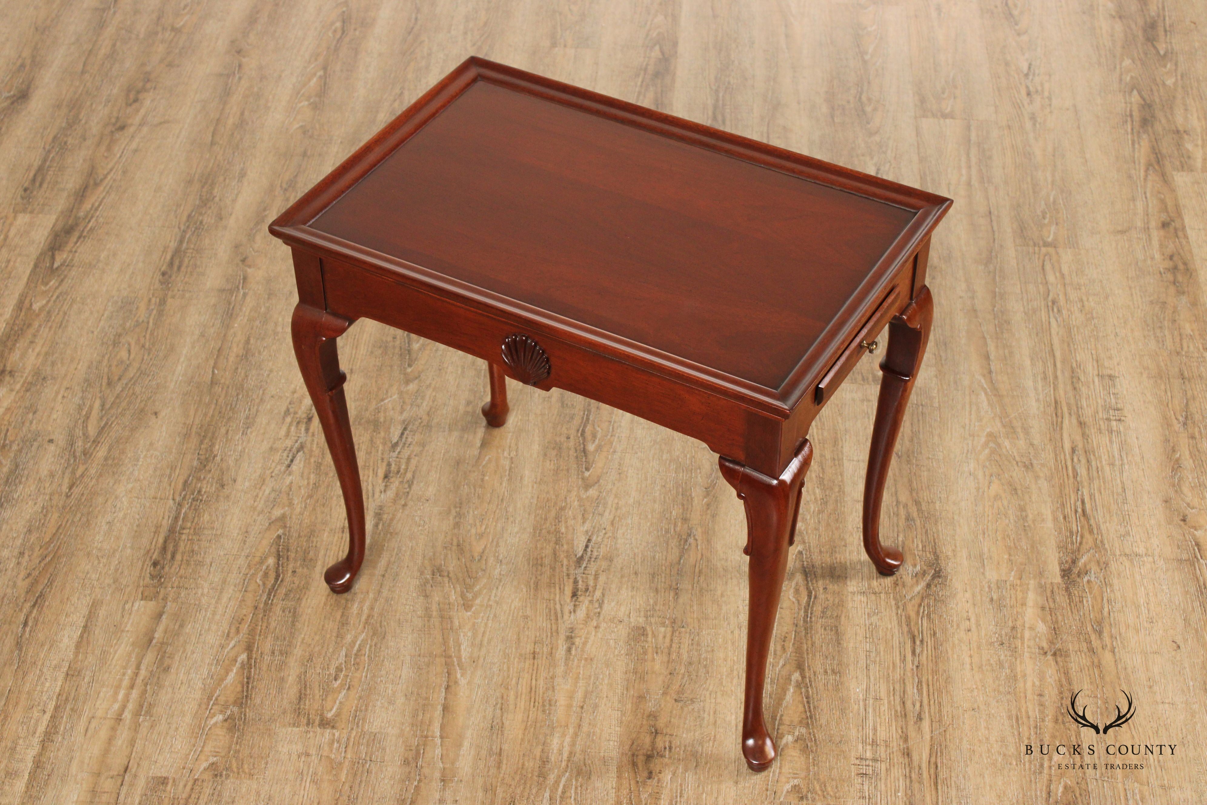 Queen Anne Style Mahogany Tea Side Table