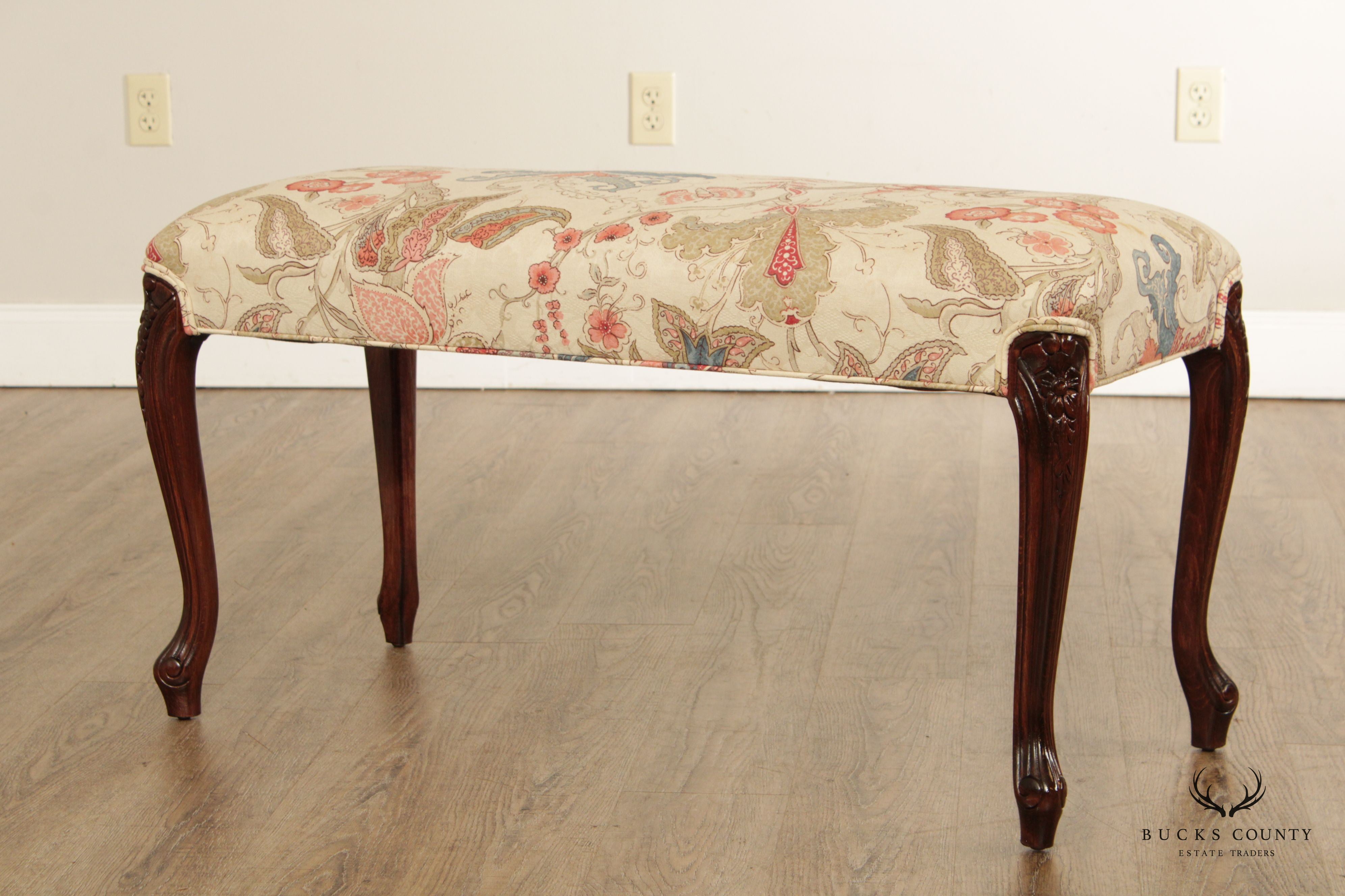 French Louis XV Custom Upholstered Bench