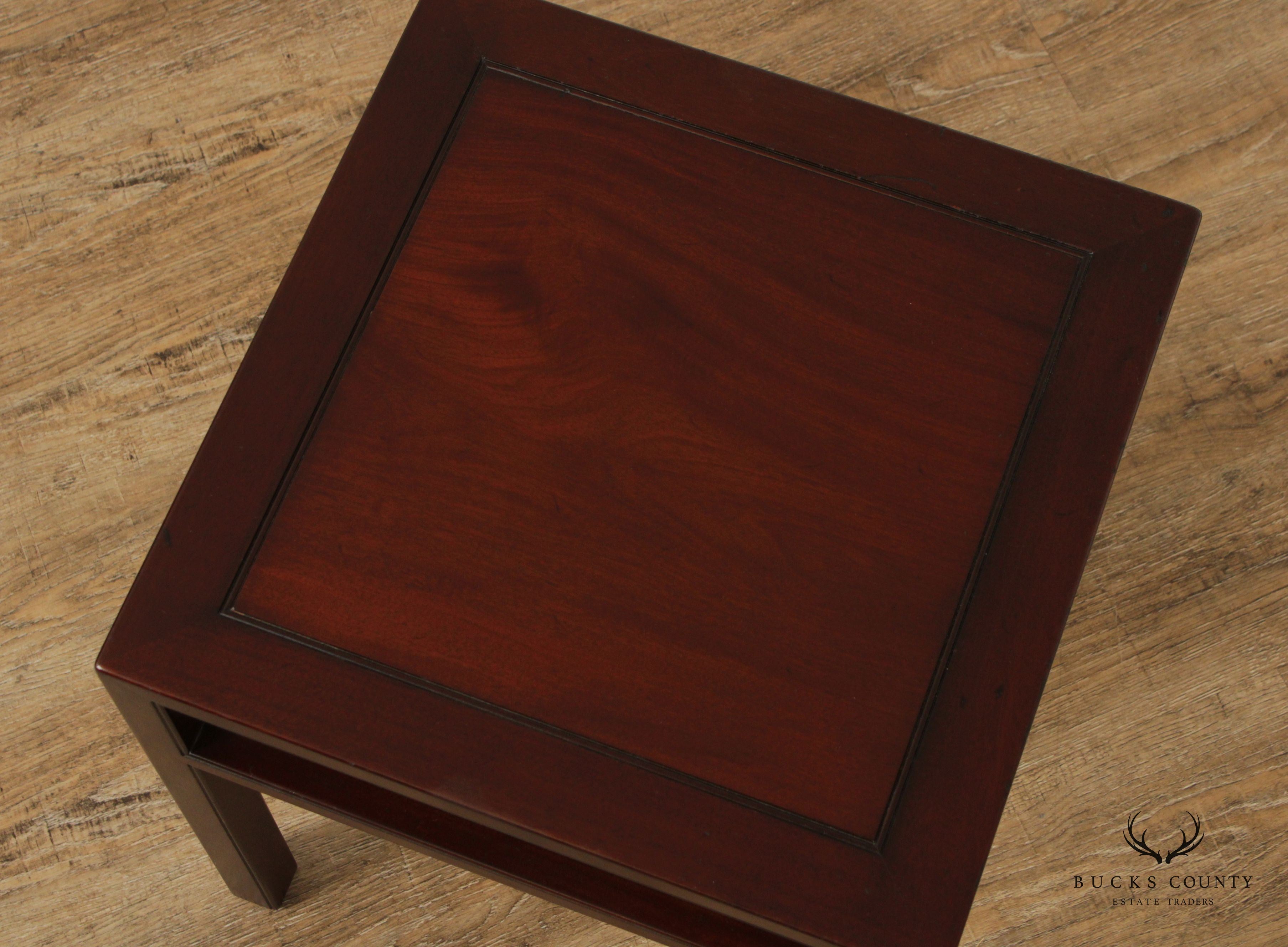 Saybolt Cleland Ming Style Square Mahogany End Table