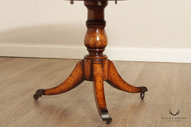 Theodore Alexander Regency Style Burl Center Pedestal Table