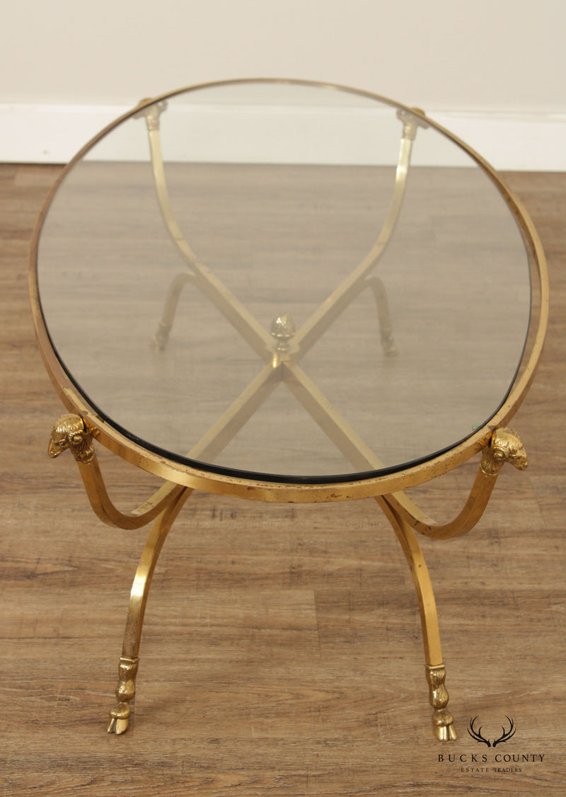 Italian Brass and Glass Tables - Antique COFFEE TABLES - Antique TABLES