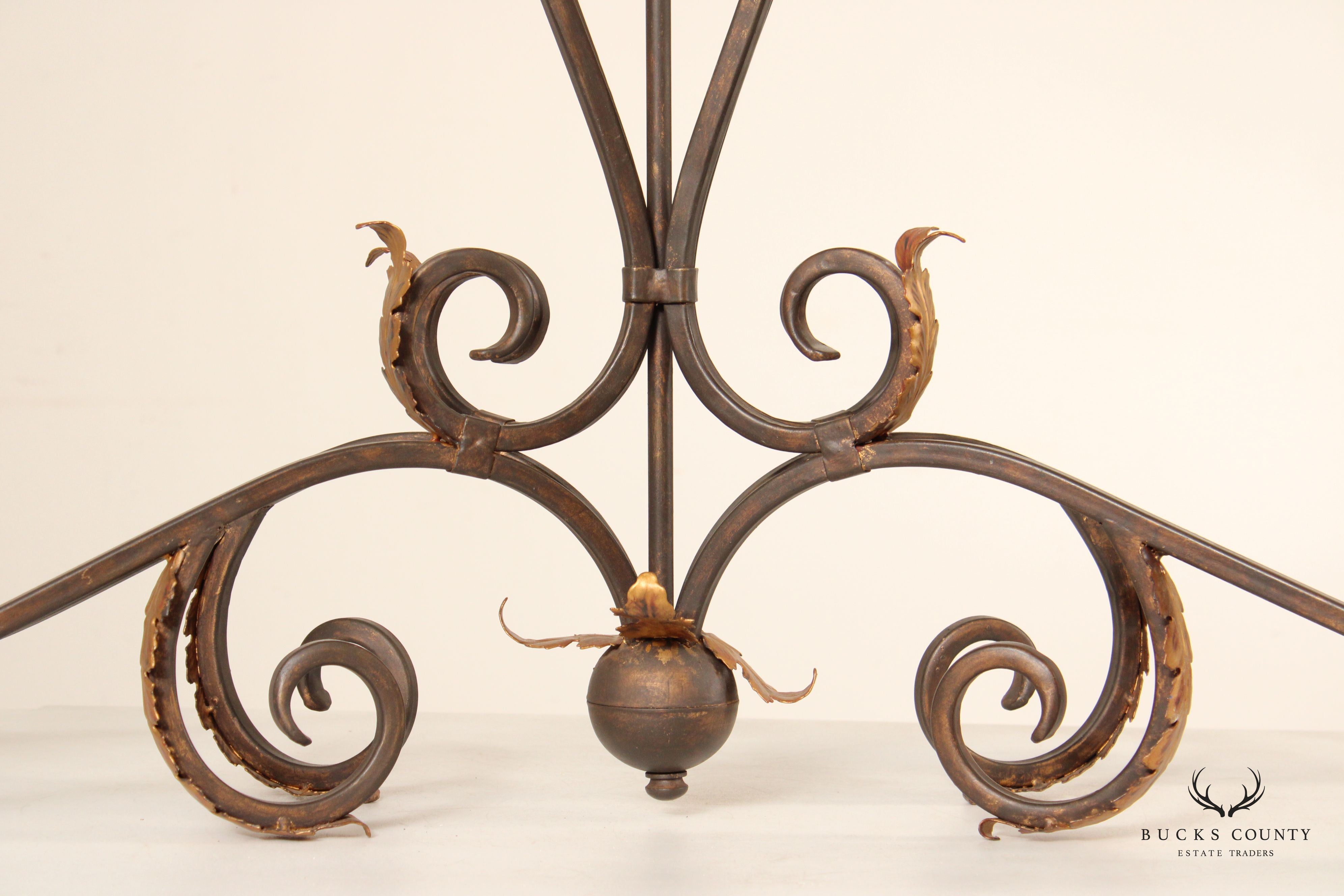 Tuscan Style Wrought Iron Four-Light Island Chandelier