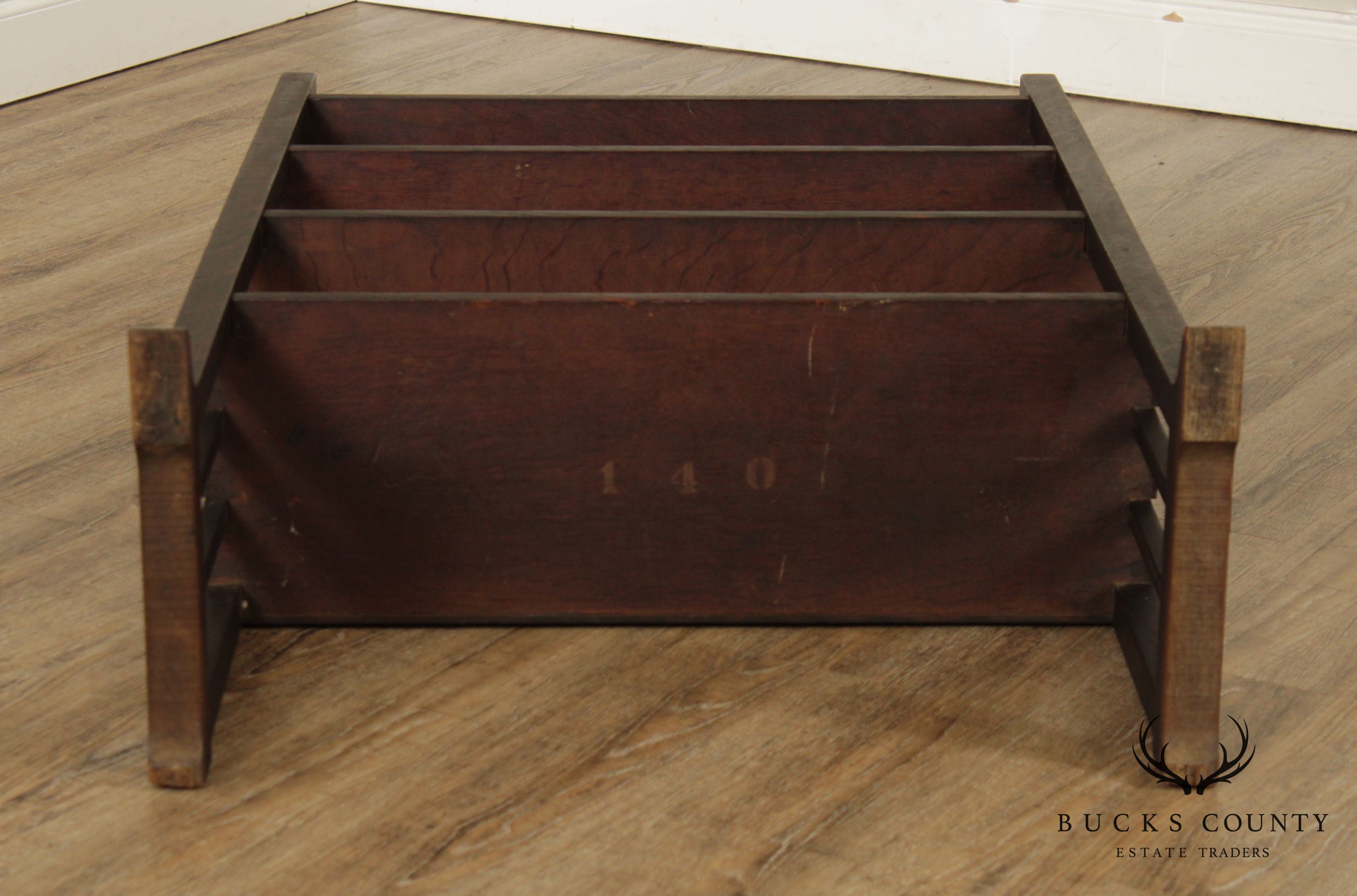 Antique Mission Oak 4 Tier Book Rack