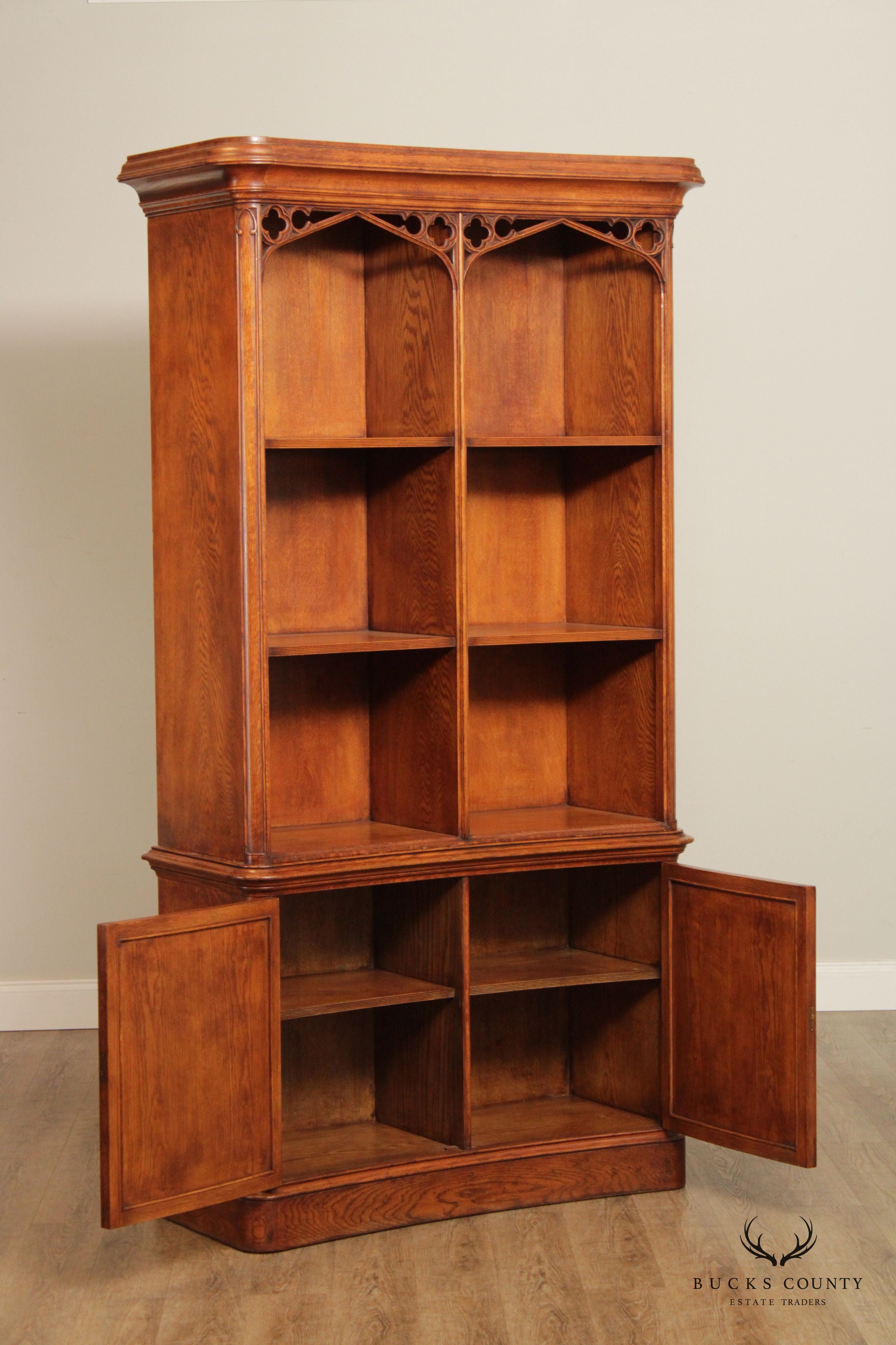 Arthur Brett Gothic Revival Style Oak Bookcase