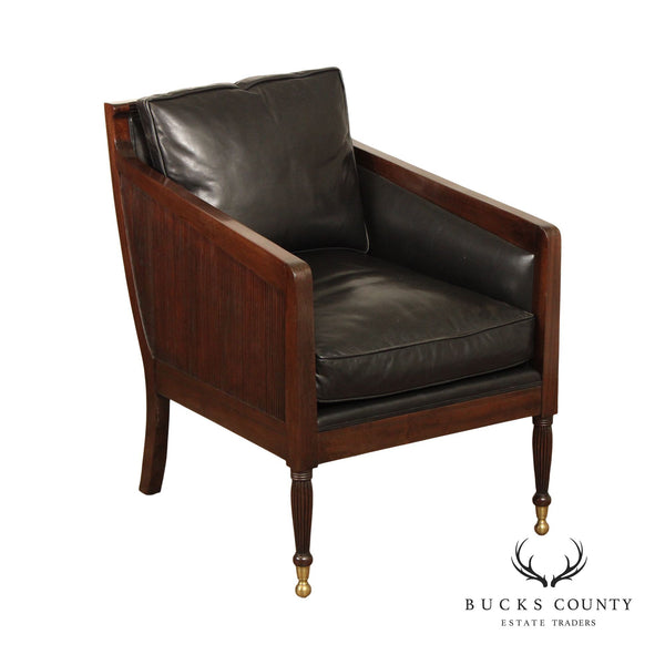 Dessin Fournir 'Nelson' Leather Bergere Lounge Chair