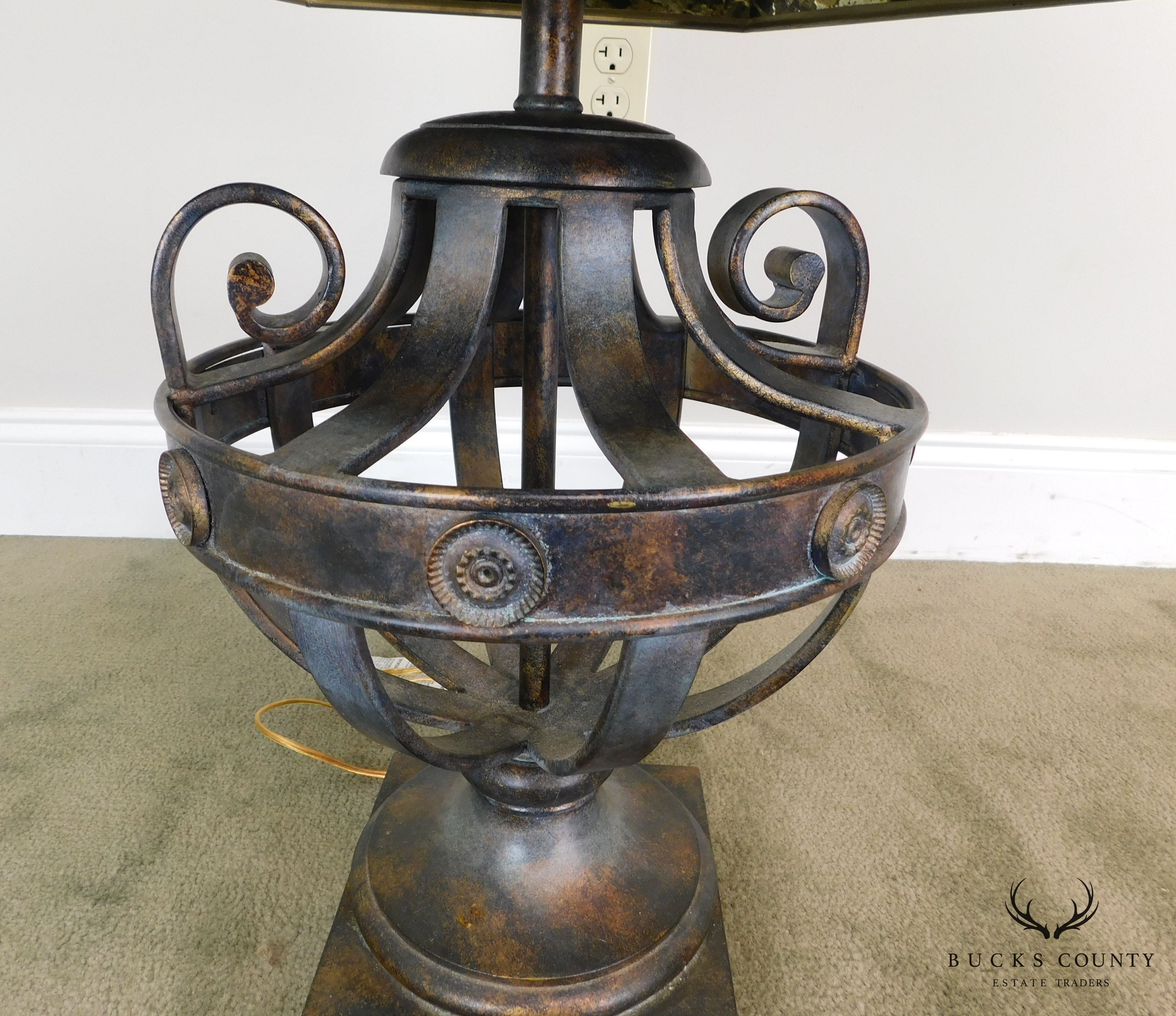 Regency Style Metal Table Lamp Possibly Maitland Smith