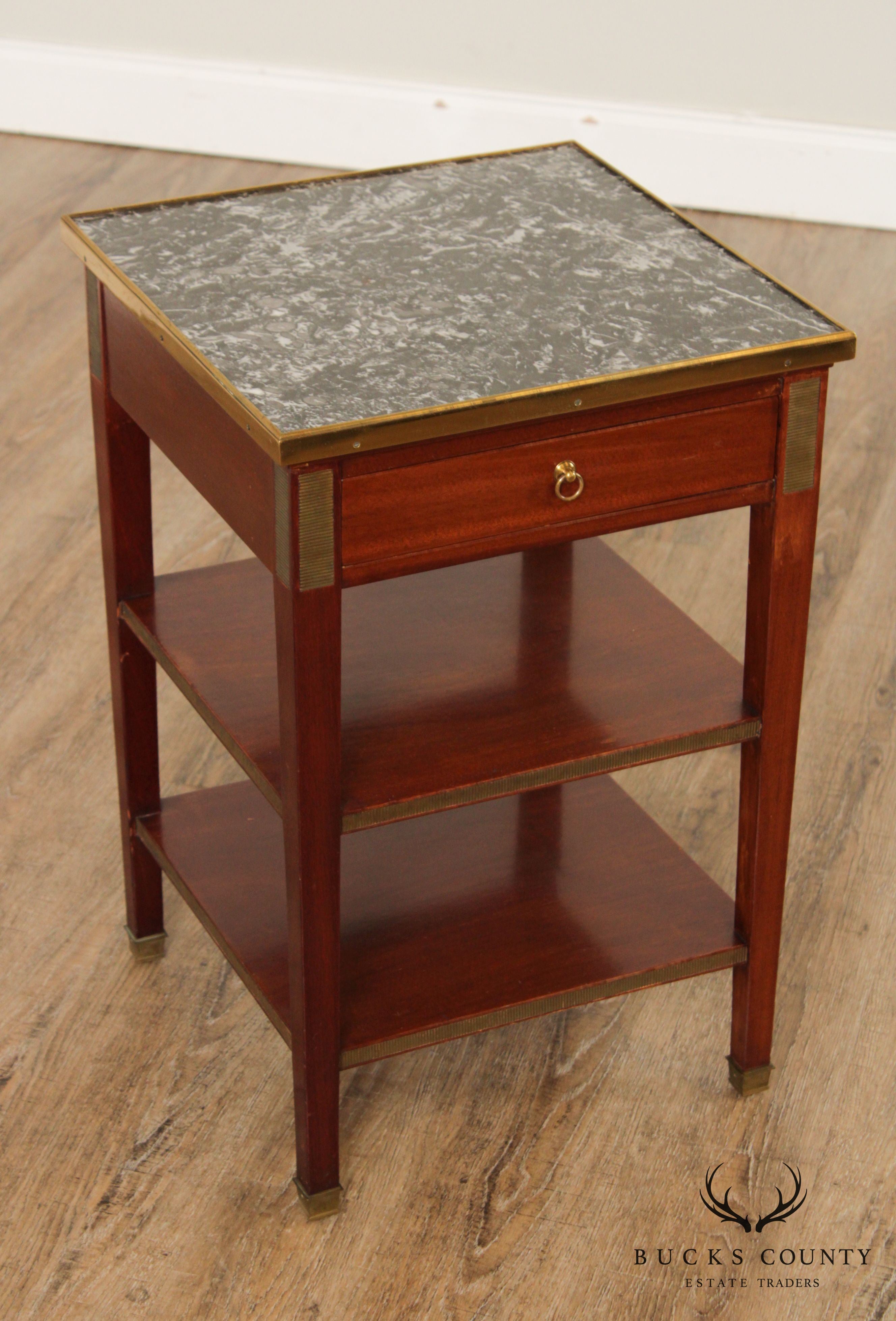 Edward Garratt Directoire Style Mahogany Marble Top Side Table