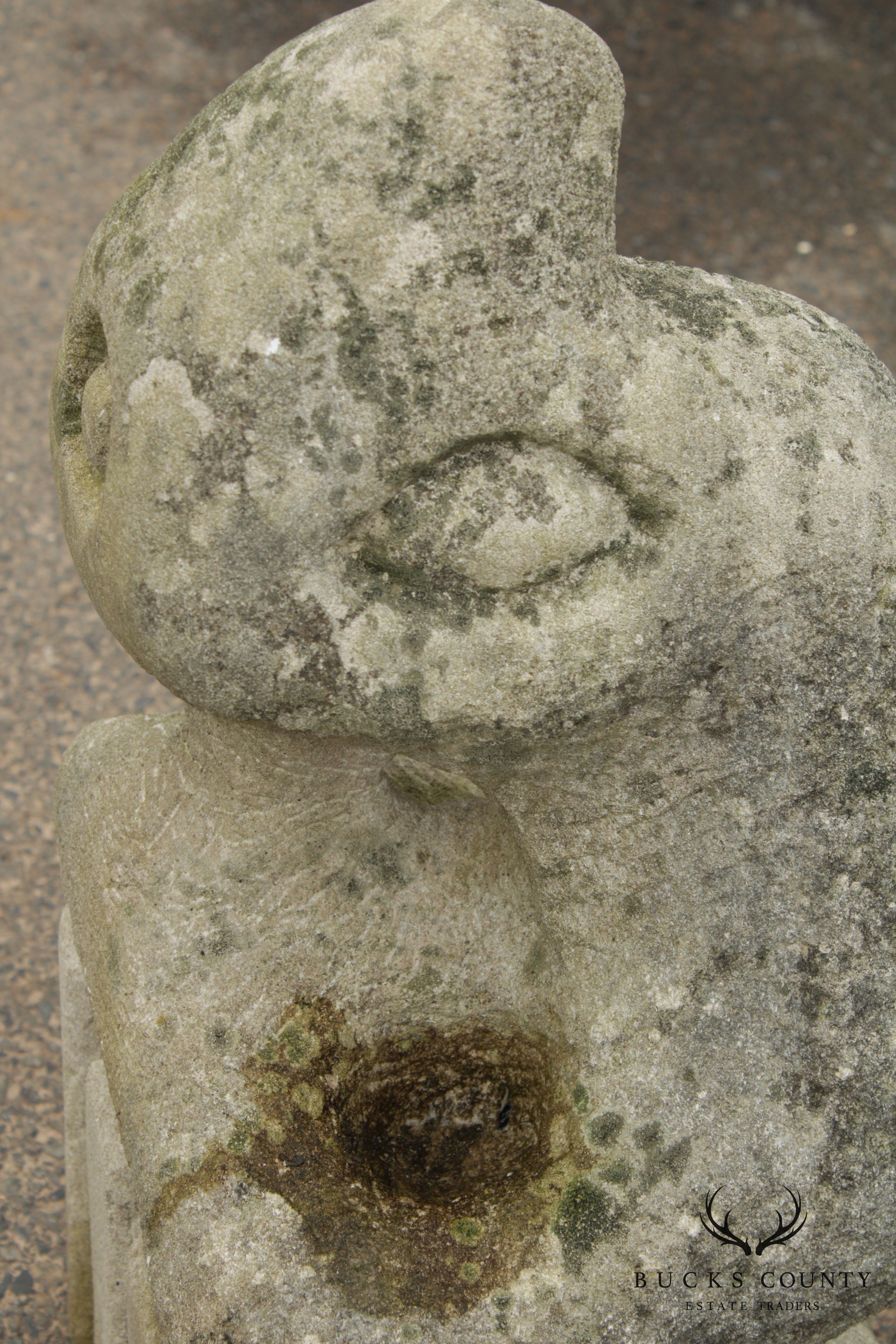 Mid-Century Modern Carved Sandstone Garden Sculpture