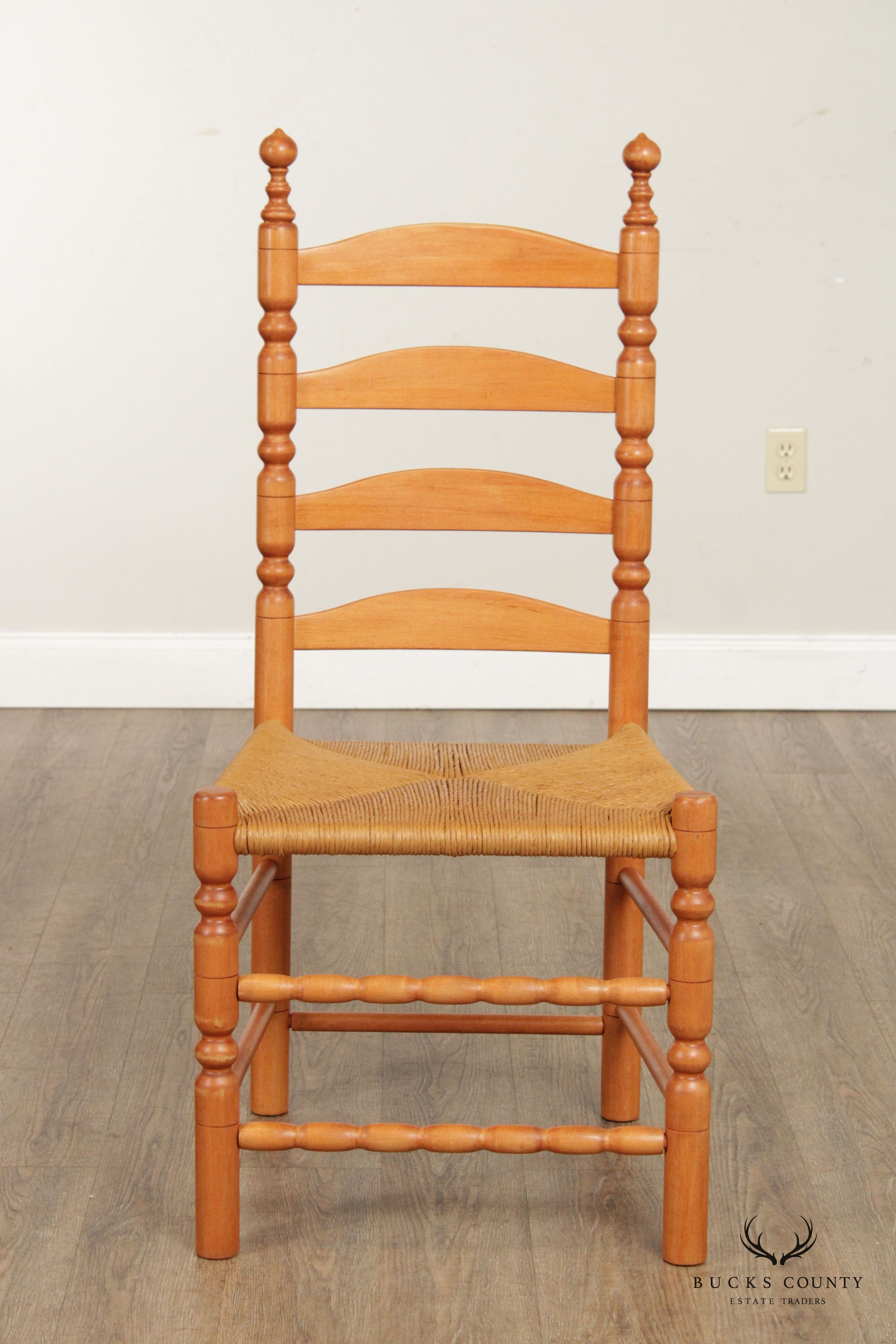 Custom Crafted Maple Ladderback Rush Seat Dining Chair