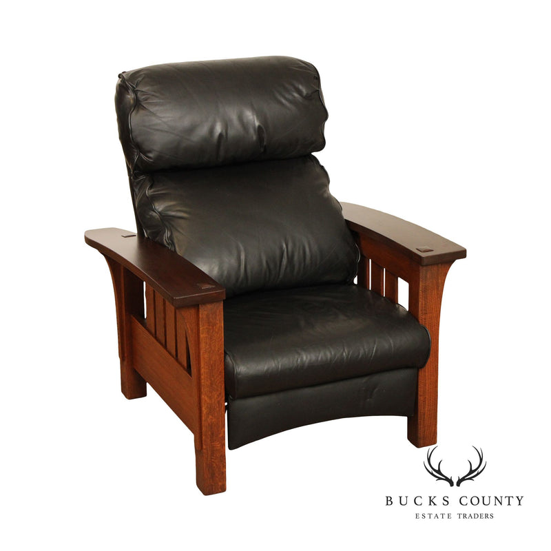 STICKLEY MISSION COLLECTION OAK BOW ARM RECLINING MORRIS CHAIR