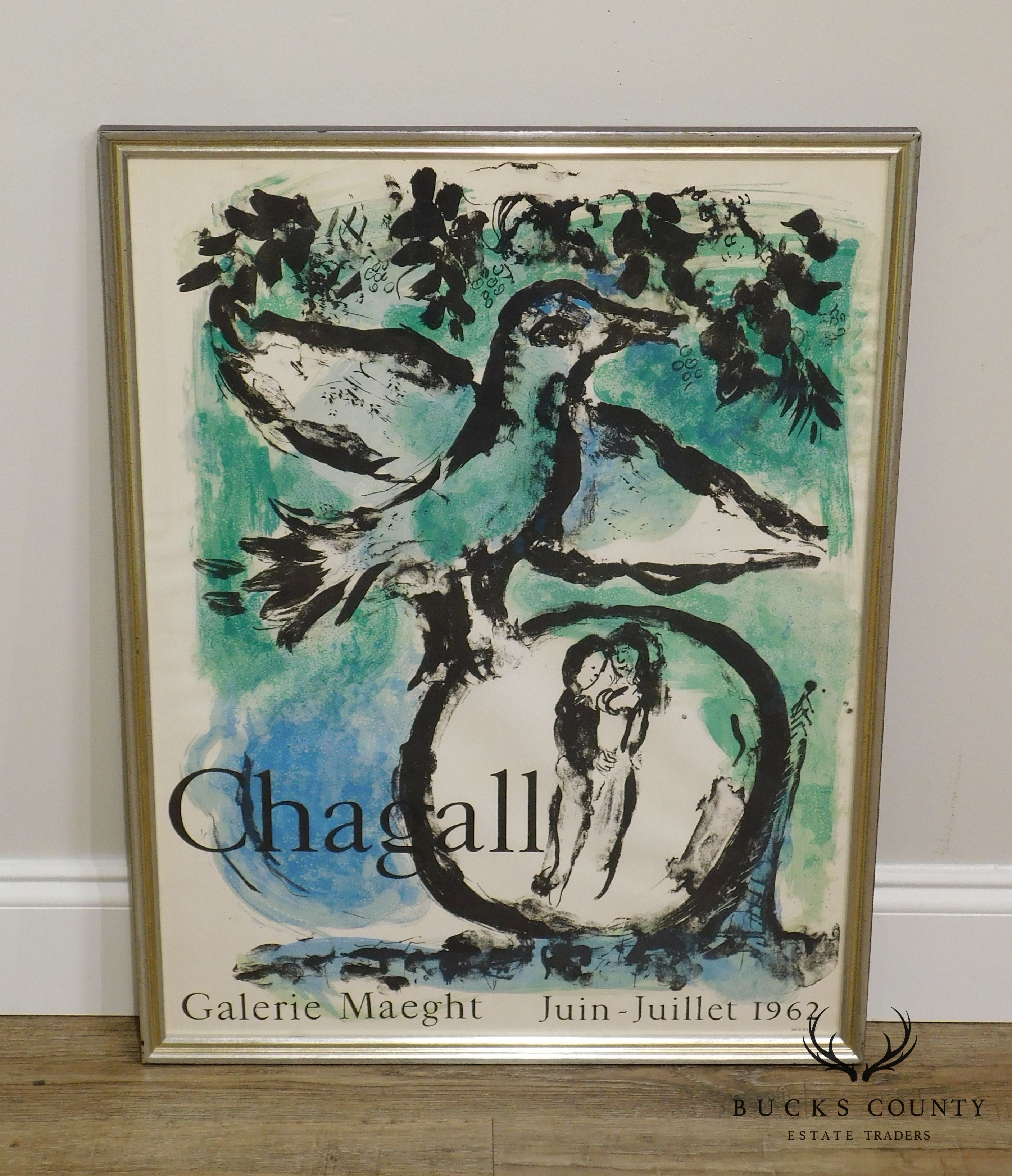 Mare Chagall "The Green Bird" 1962 Exhibition Lithograph