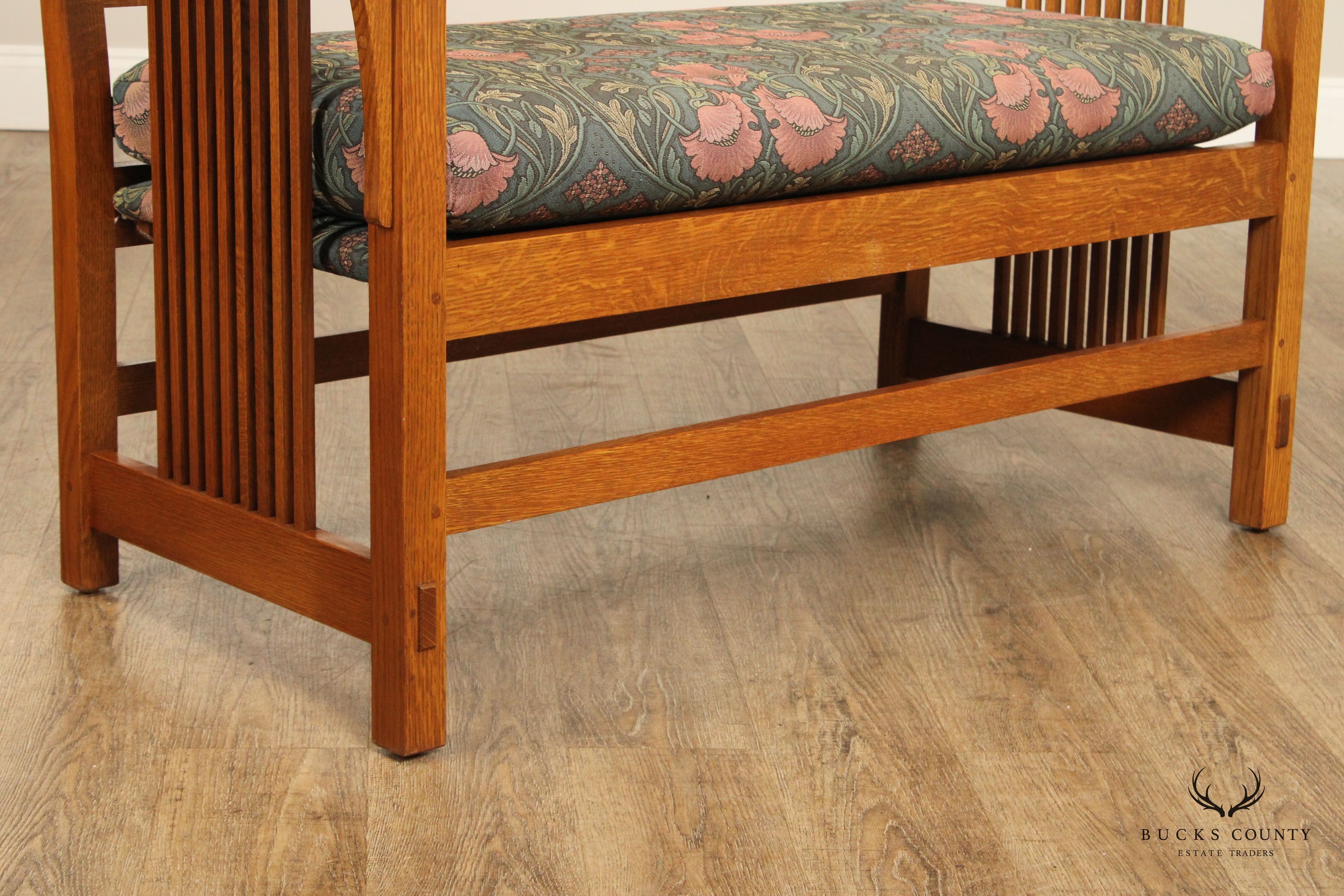 Stickley Mission Collection Oak Spindle Settee