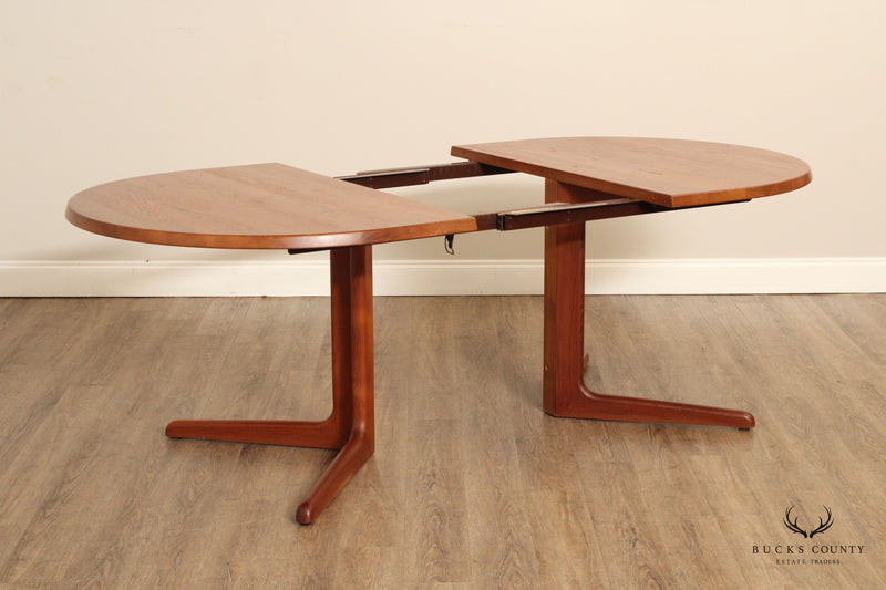 Danish Modern Style Solid Teak Oval Extension Dining Table