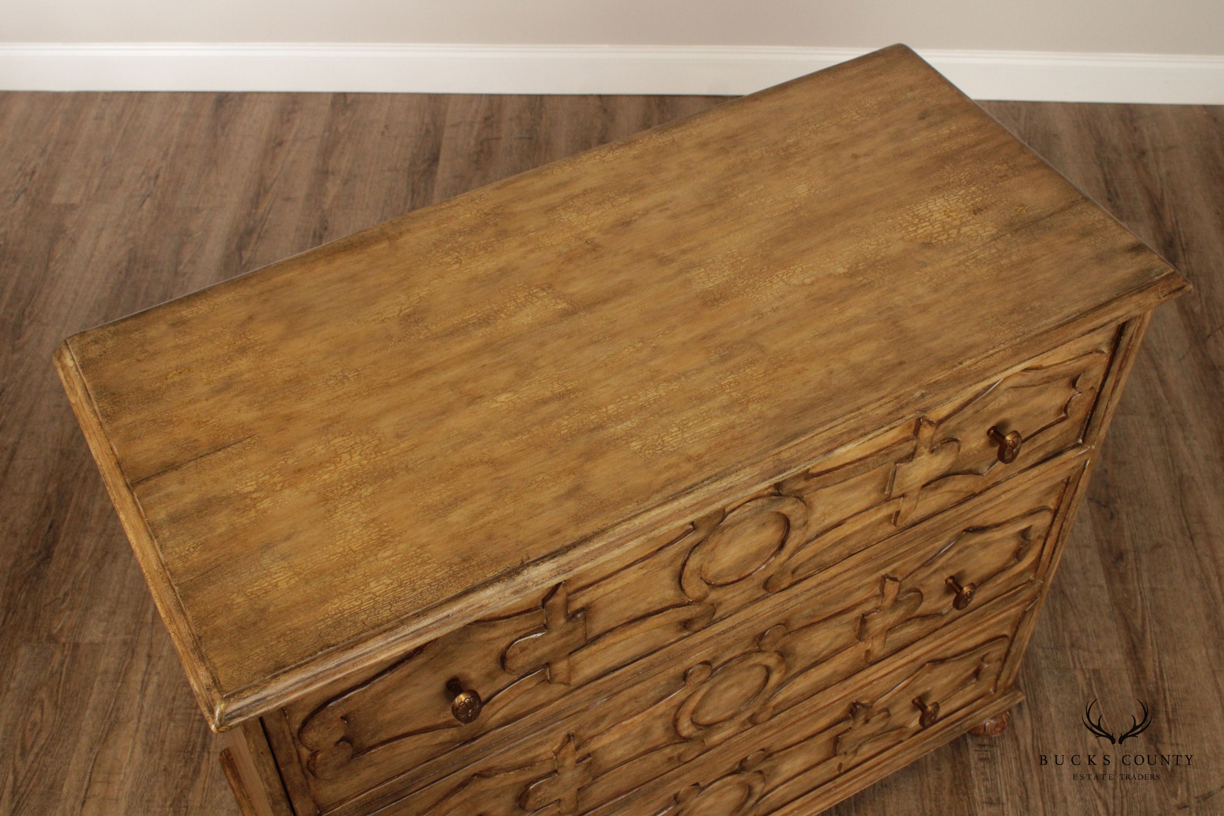 Belgian Style Carved Chest of Drawers