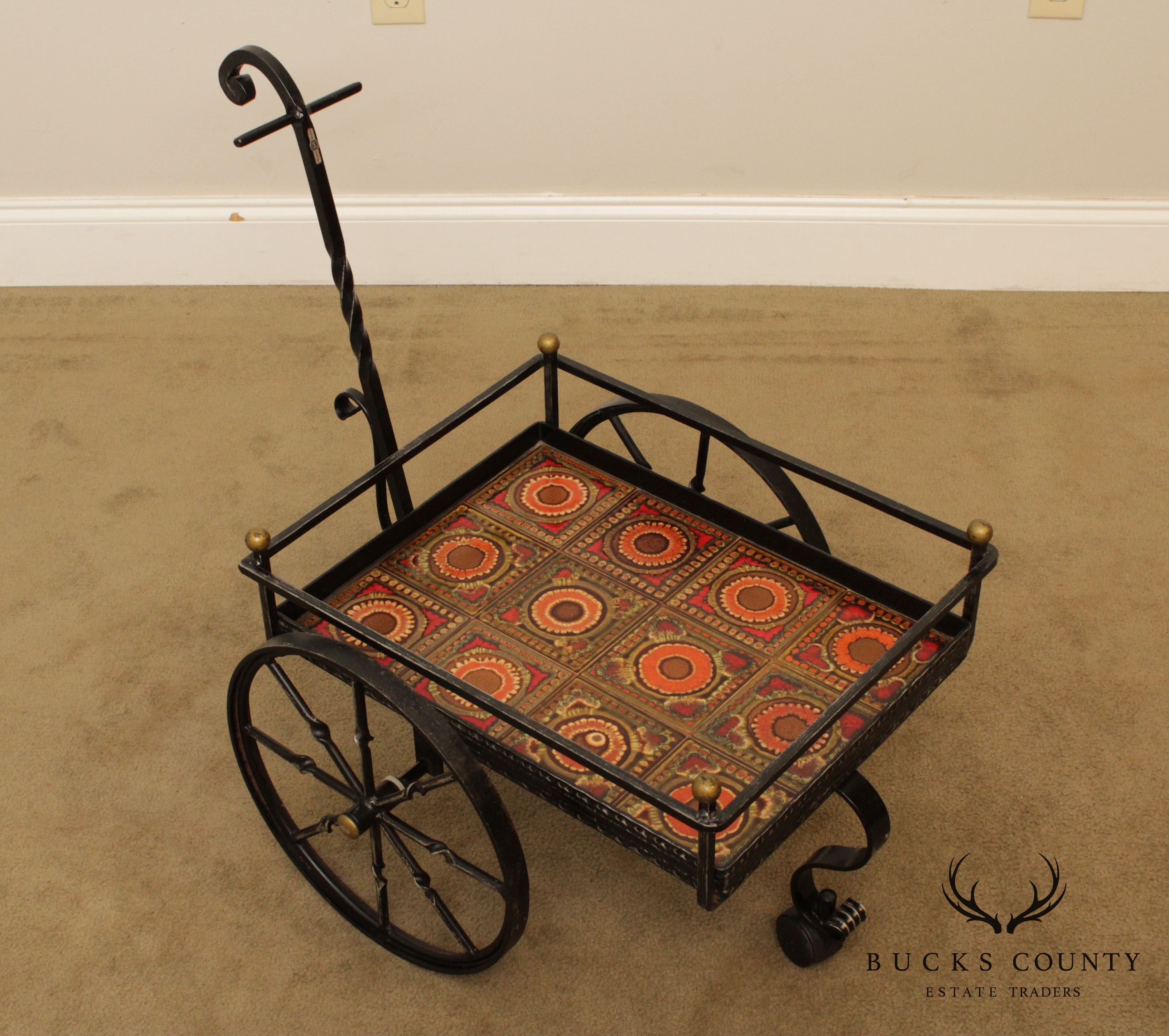 Custom Forged Iron Cart, Art Tiles