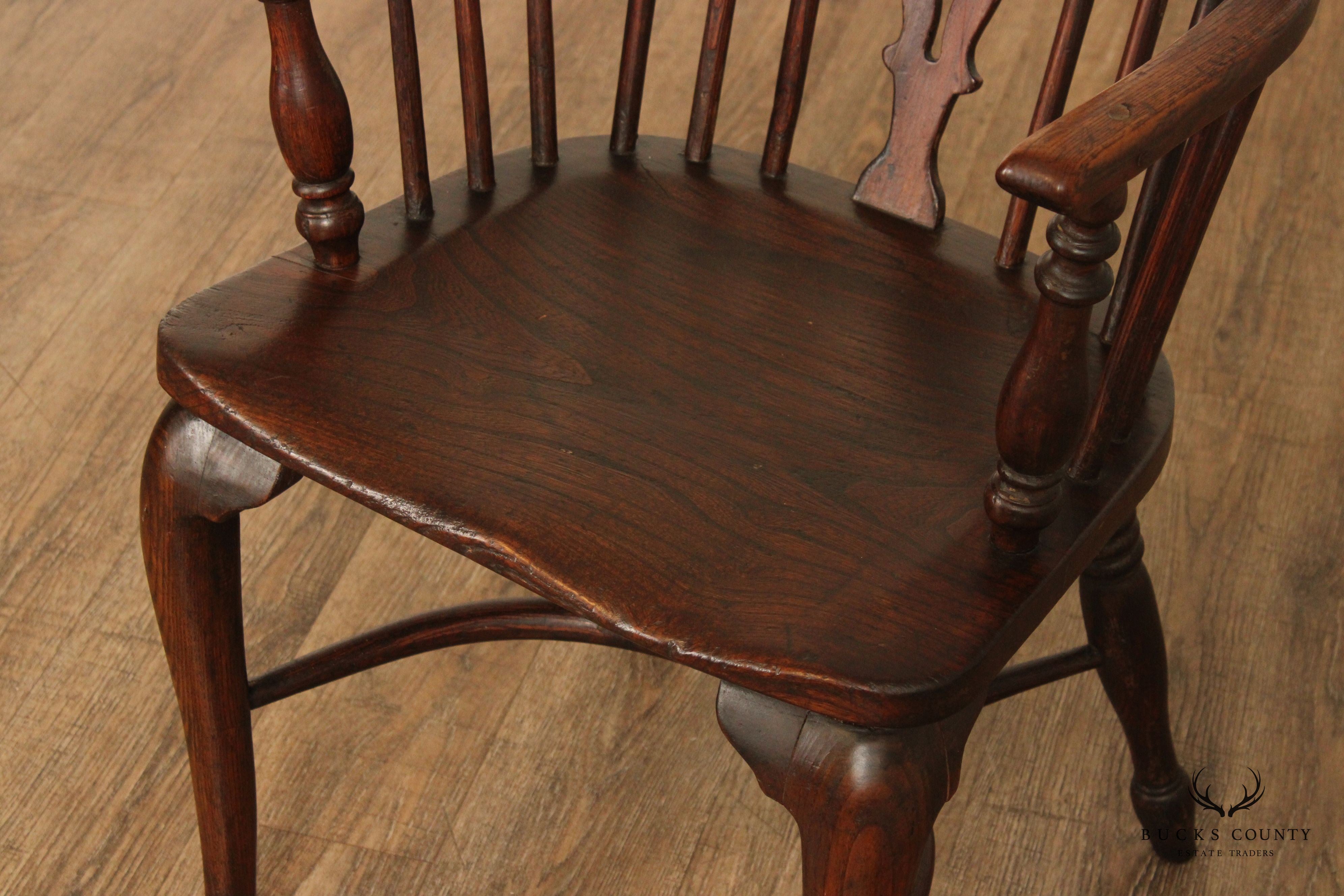 Antique English Elm Windsor Armchair